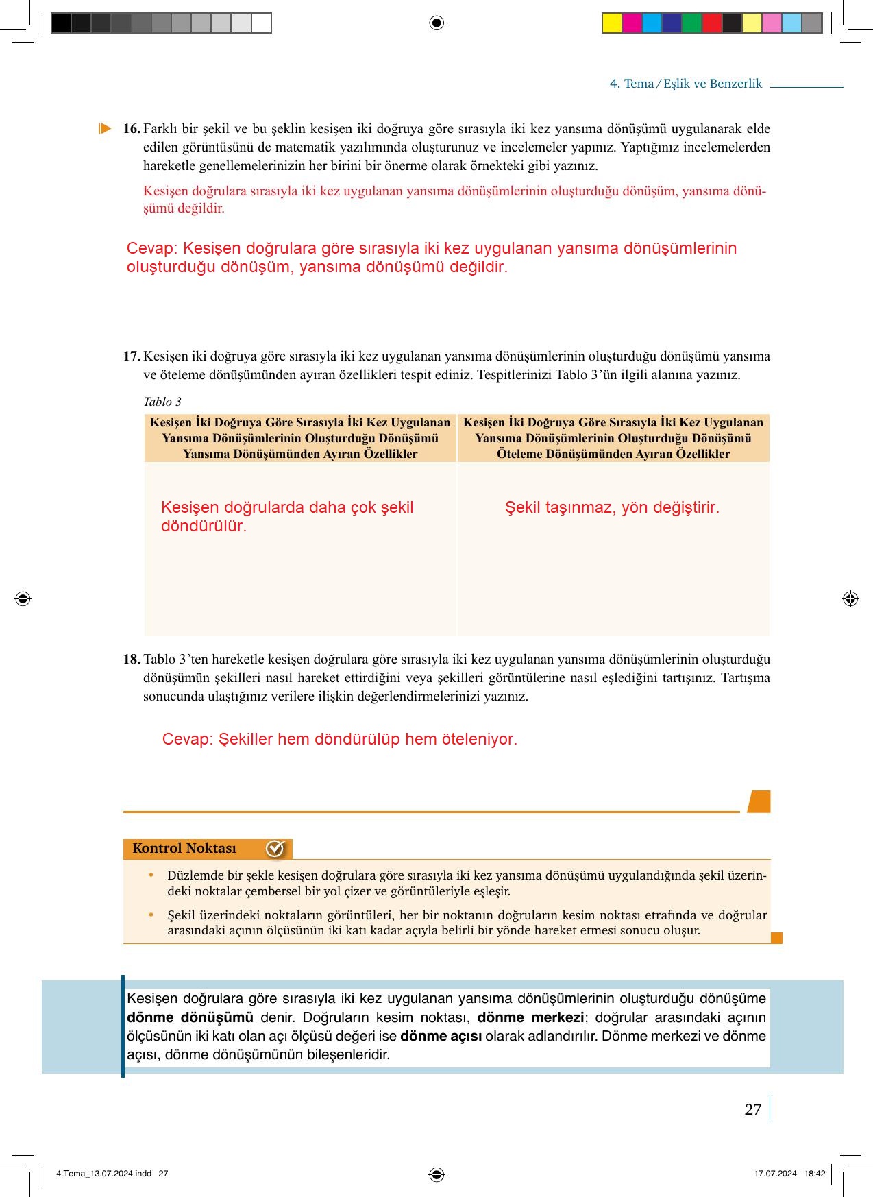 9. Sınıf Meb Yayınları Matematik 2. Kitap Ders Kitabı Sayfa 27 Cevapları