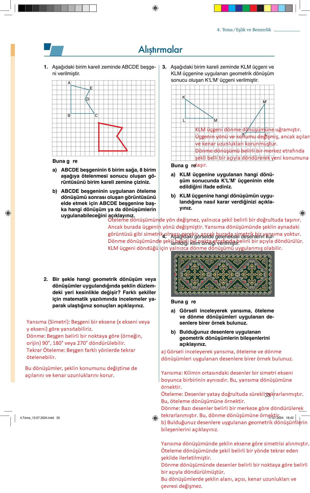 9. Sınıf Meb Yayınları Matematik 2. Kitap Ders Kitabı Sayfa 35 Cevapları