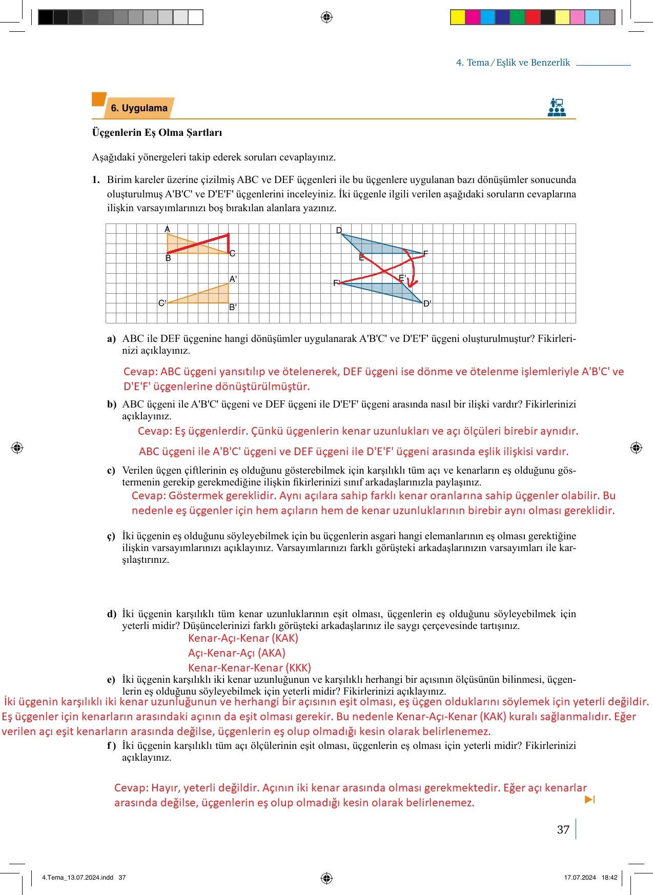 9. Sınıf Meb Yayınları Matematik 2. Kitap Ders Kitabı Sayfa 37 Cevapları