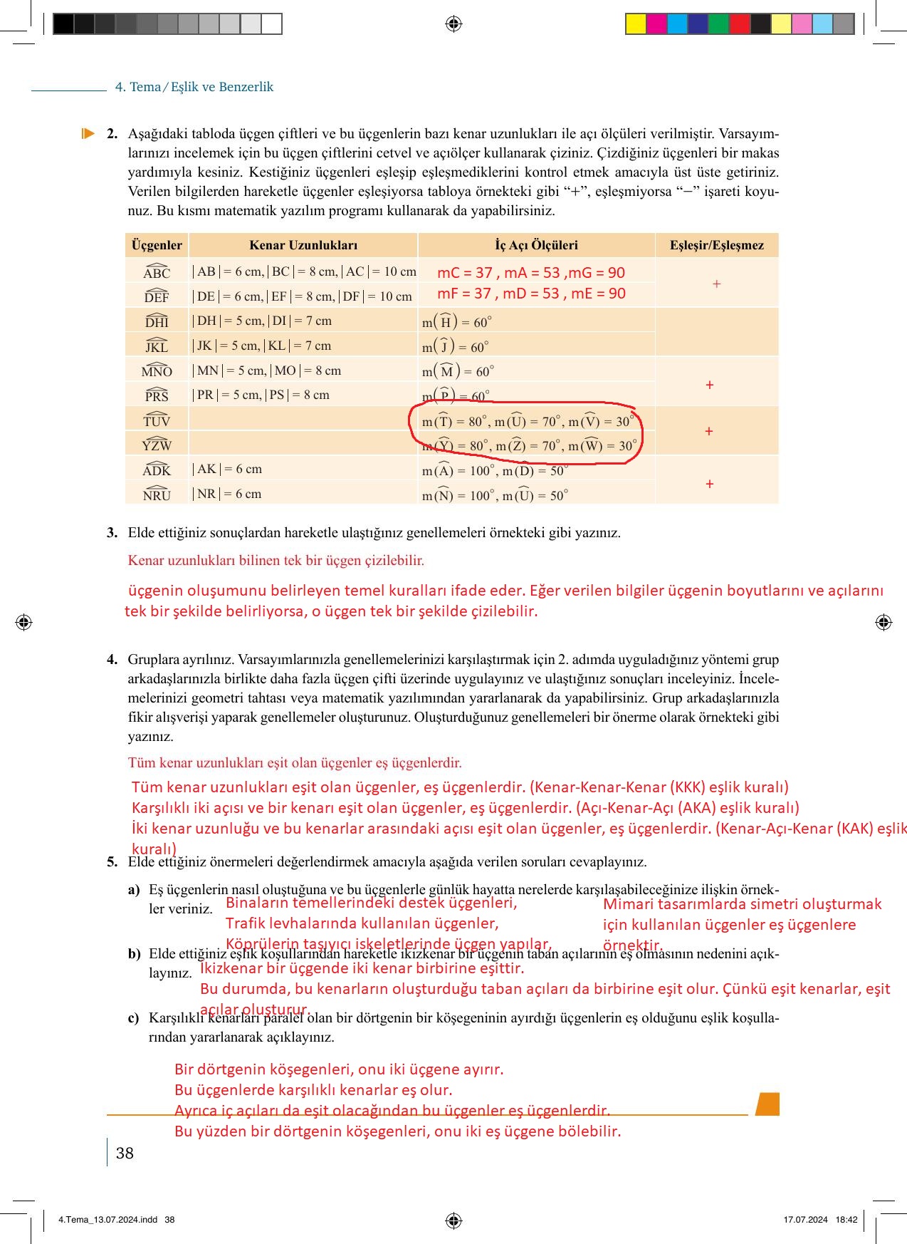 9. Sınıf Meb Yayınları Matematik 2. Kitap Ders Kitabı Sayfa 38 Cevapları
