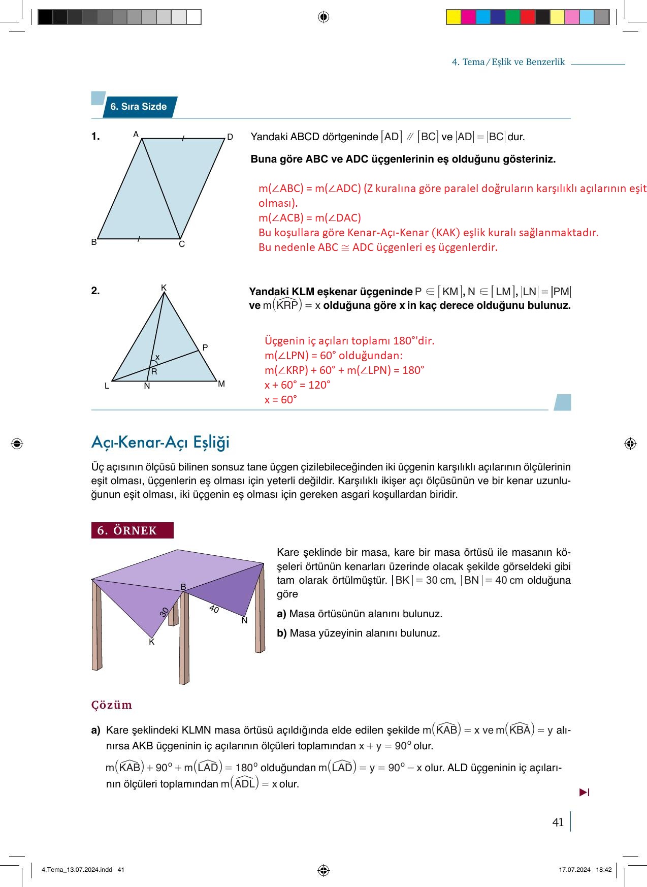 9. Sınıf Meb Yayınları Matematik 2. Kitap Ders Kitabı Sayfa 41 Cevapları