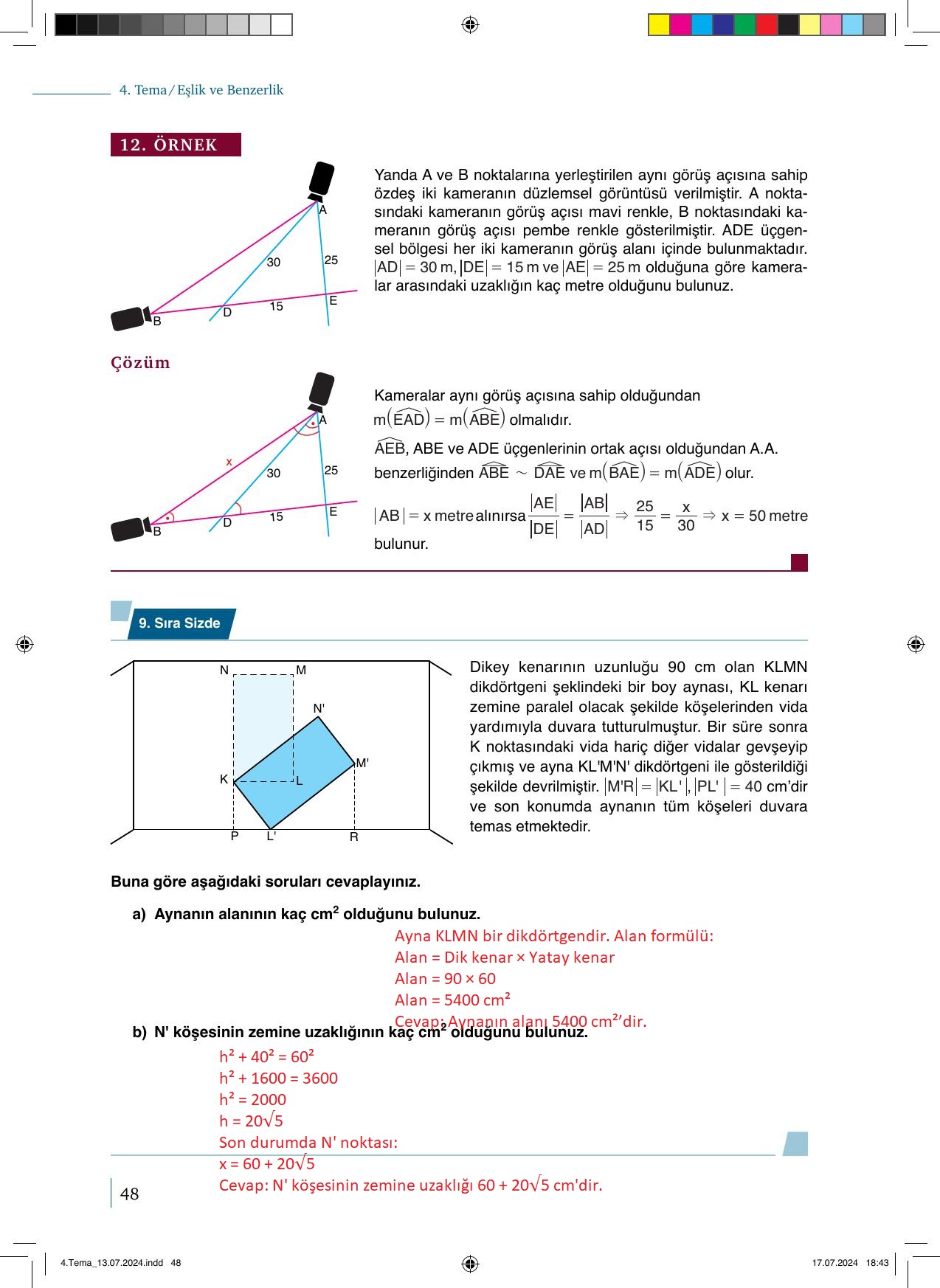 9. Sınıf Meb Yayınları Matematik 2. Kitap Ders Kitabı Sayfa 48 Cevapları