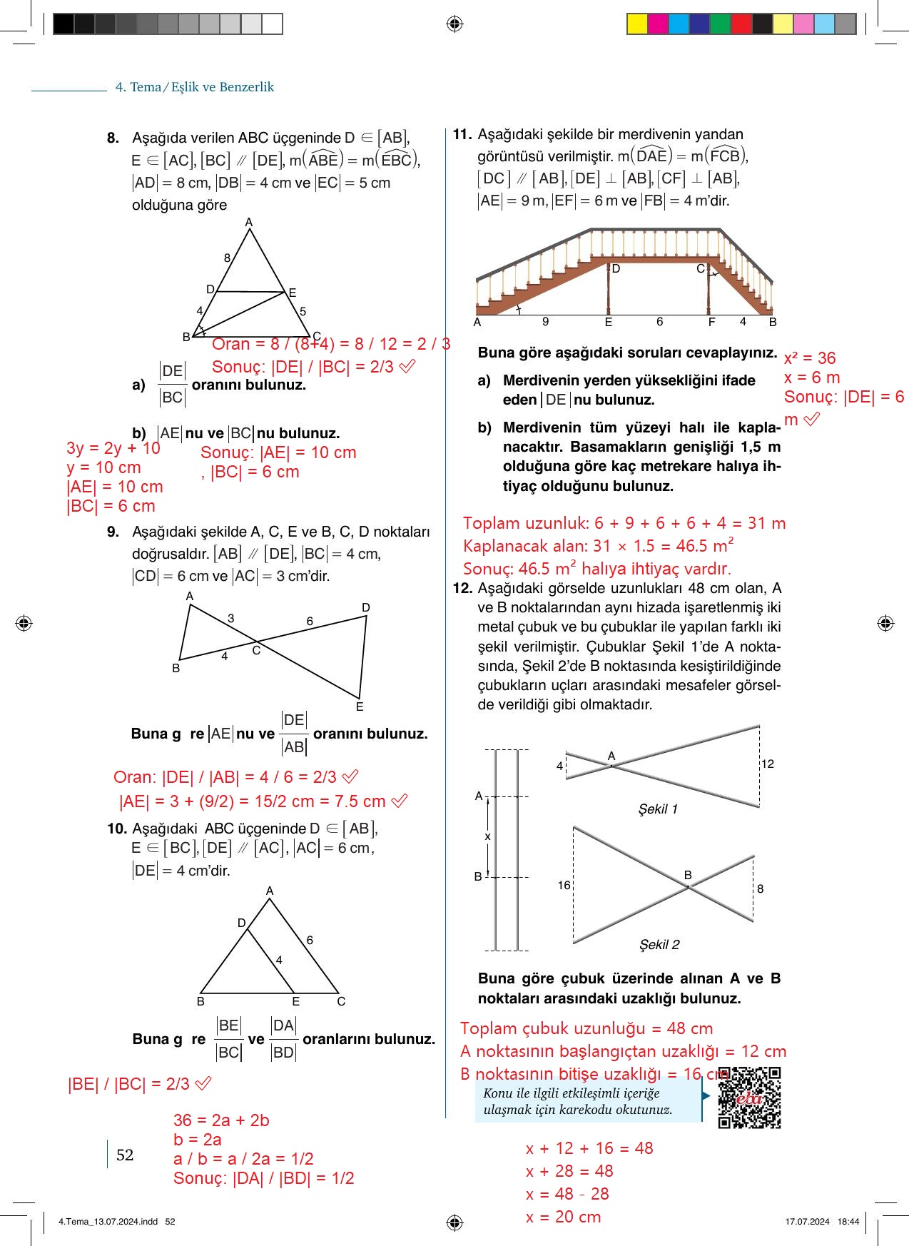 9. Sınıf Meb Yayınları Matematik 2. Kitap Ders Kitabı Sayfa 52 Cevapları