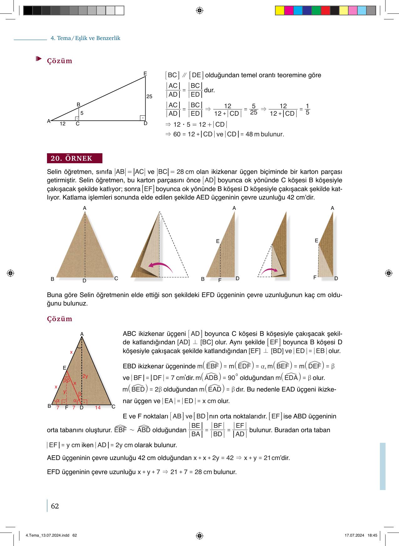 9. Sınıf Meb Yayınları Matematik 2. Kitap Ders Kitabı Sayfa 62 Cevapları