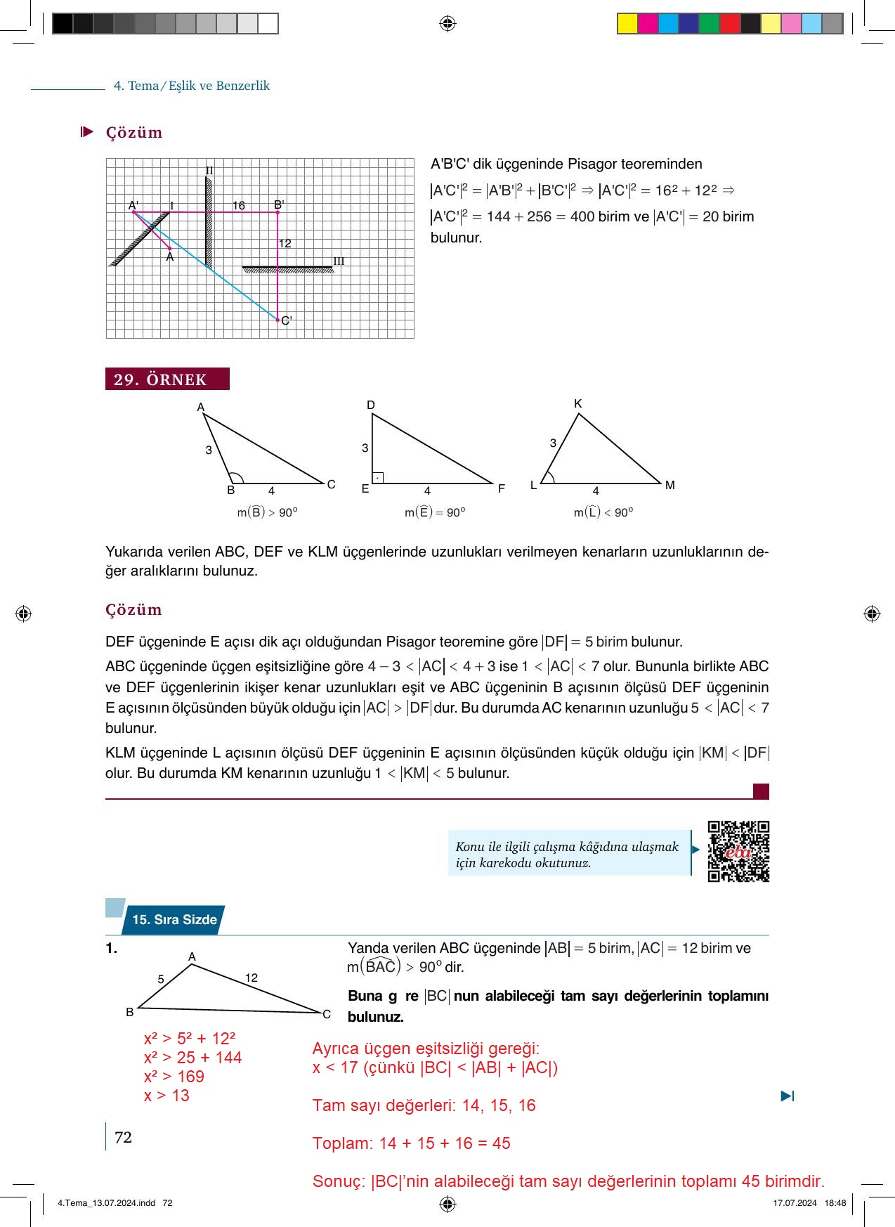 9. Sınıf Meb Yayınları Matematik 2. Kitap Ders Kitabı Sayfa 72 Cevapları