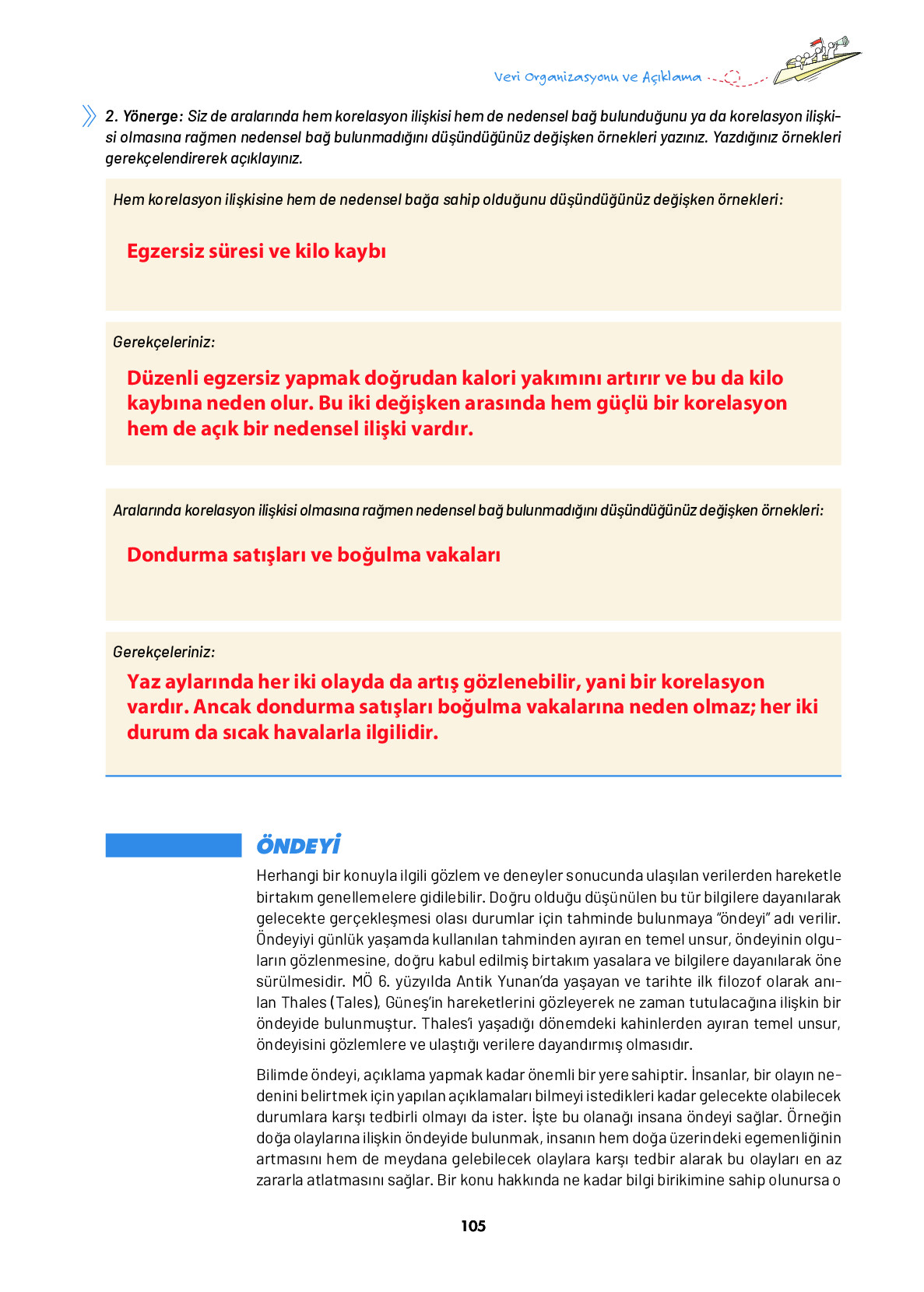 9. Sınıf Meb Yayınları Ortaöğretim Düşünme Eğitimi Ders Kitabı Sayfa 105 Cevapları