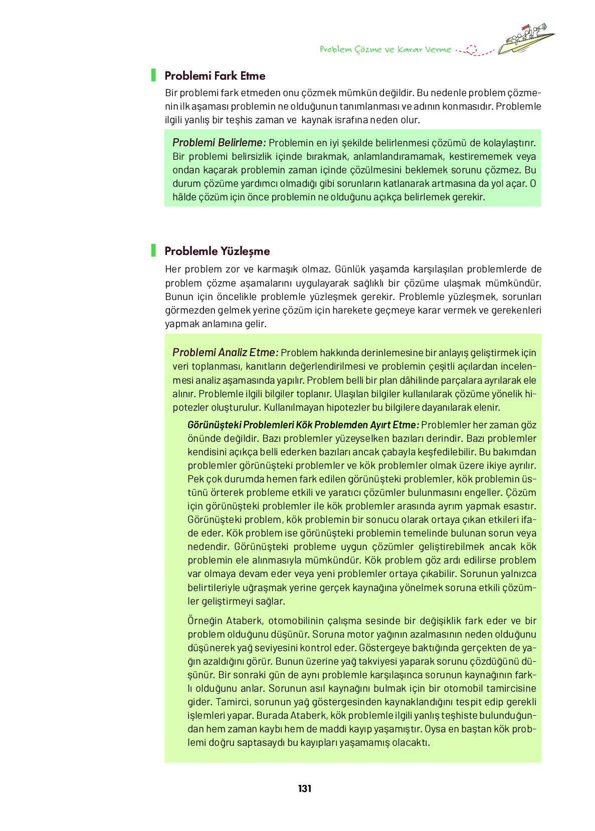 9. Sınıf Meb Yayınları Ortaöğretim Düşünme Eğitimi Ders Kitabı Sayfa 131 Cevapları