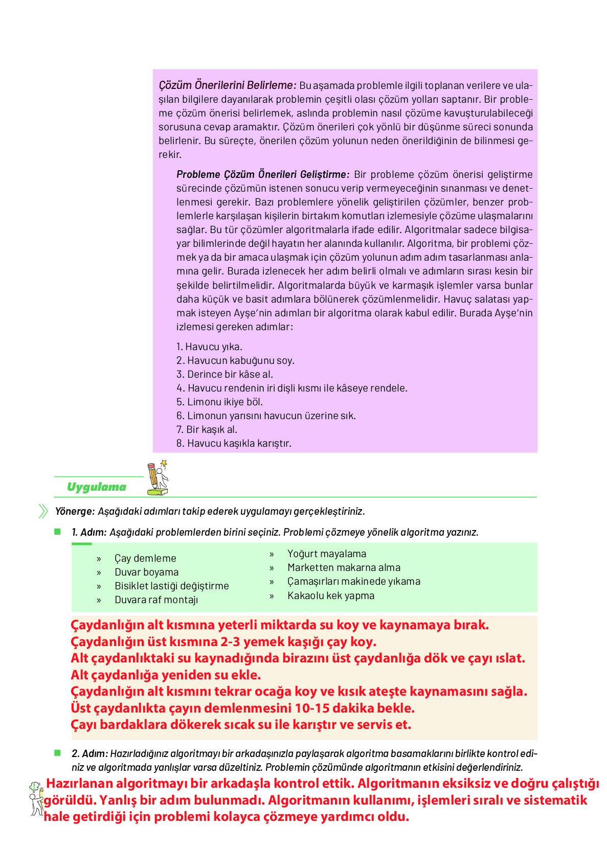 9. Sınıf Meb Yayınları Ortaöğretim Düşünme Eğitimi Ders Kitabı Sayfa 134 Cevapları