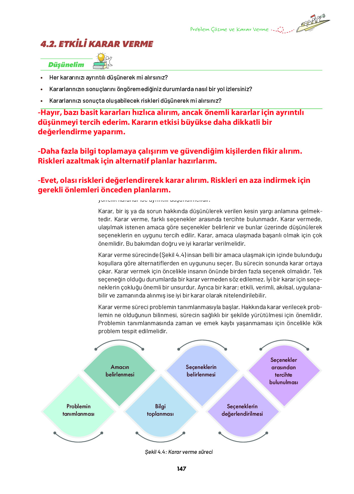9. Sınıf Meb Yayınları Ortaöğretim Düşünme Eğitimi Ders Kitabı Sayfa 147 Cevapları
