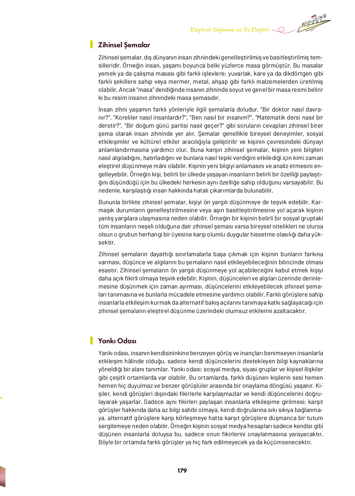 9. Sınıf Meb Yayınları Ortaöğretim Düşünme Eğitimi Ders Kitabı Sayfa 179 Cevapları