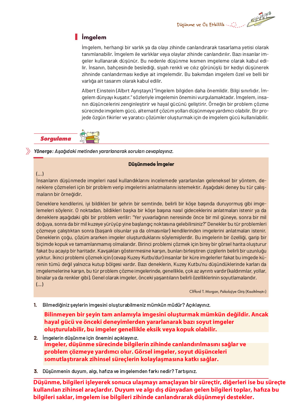 9. Sınıf Meb Yayınları Ortaöğretim Düşünme Eğitimi Ders Kitabı Sayfa 19 Cevapları