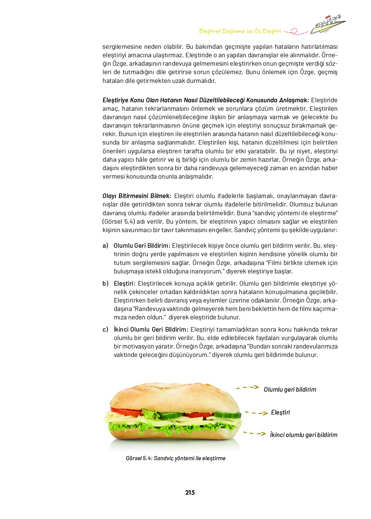 9. Sınıf Meb Yayınları Ortaöğretim Düşünme Eğitimi Ders Kitabı Sayfa 215 Cevapları
