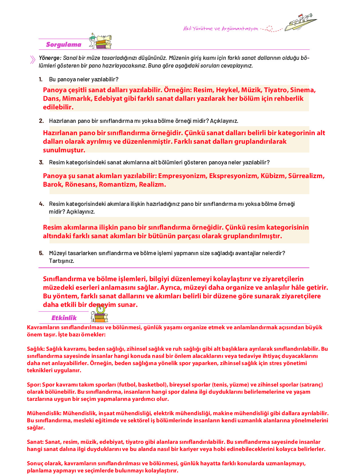9. Sınıf Meb Yayınları Ortaöğretim Düşünme Eğitimi Ders Kitabı Sayfa 49 Cevapları