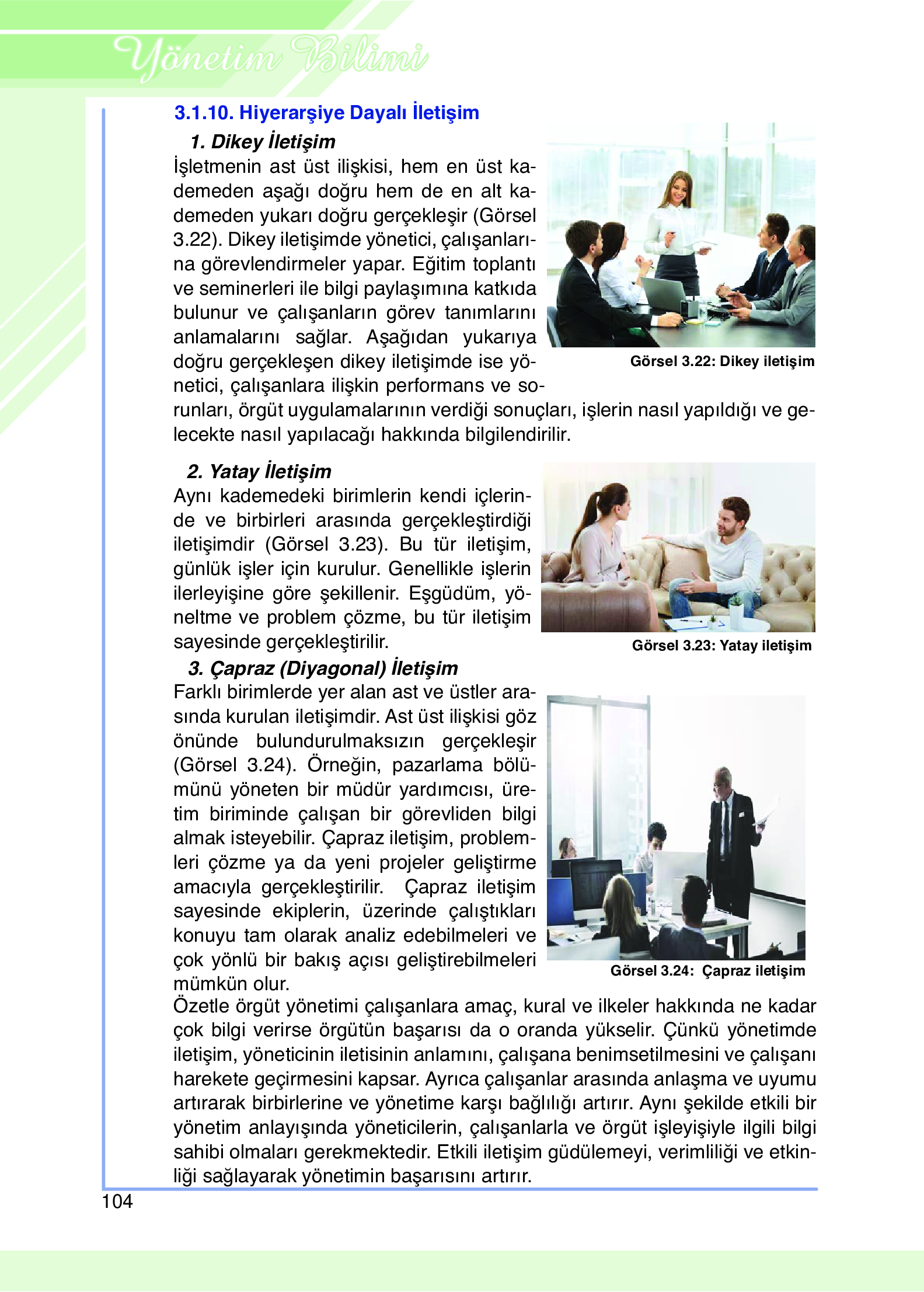 9. Sınıf Meb Yayınları Yönetim Bilimi Ders Kitabı Sayfa 104 Cevapları