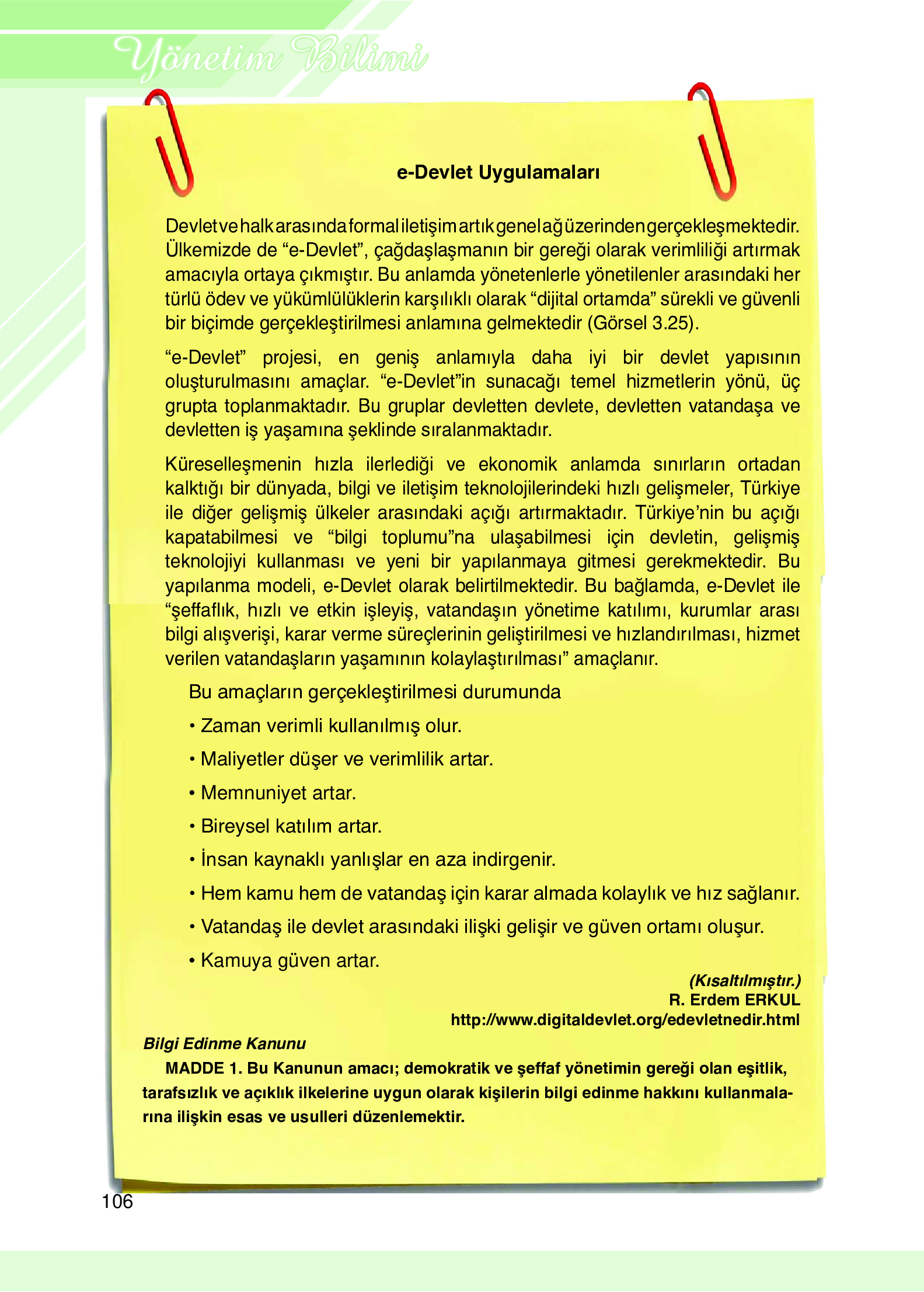 9. Sınıf Meb Yayınları Yönetim Bilimi Ders Kitabı Sayfa 106 Cevapları