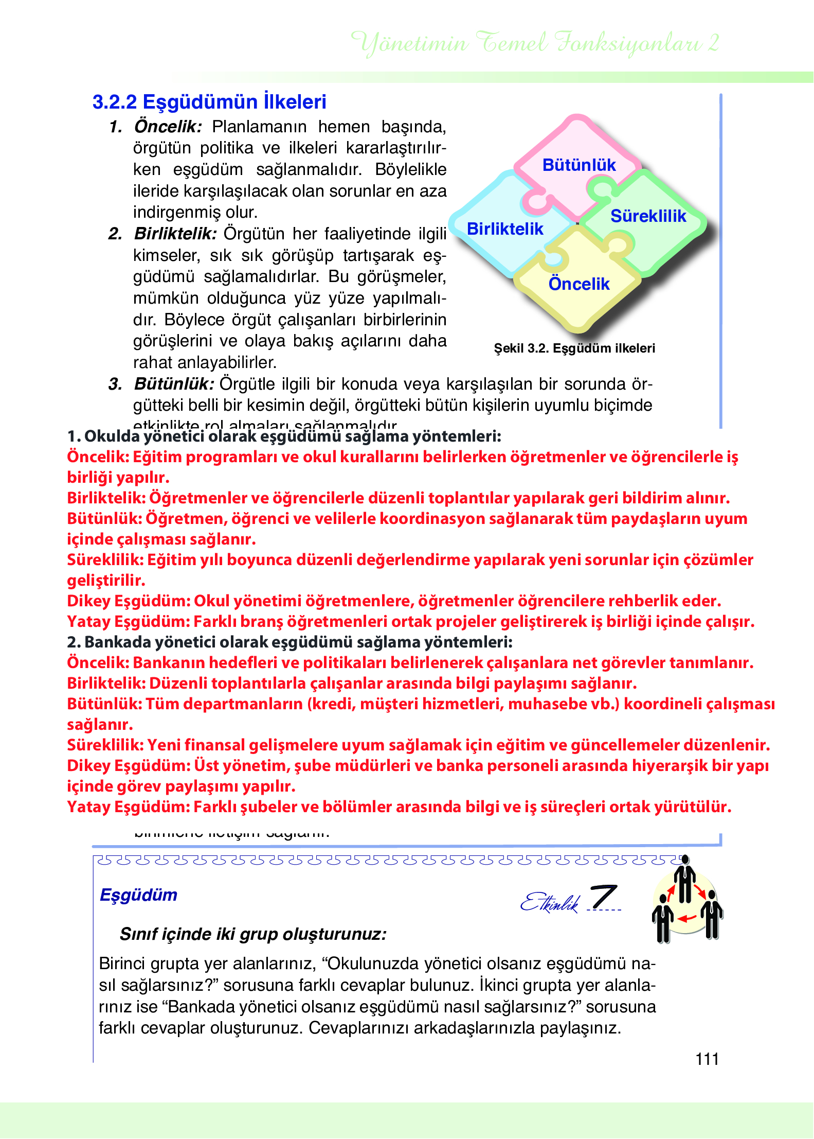 9. Sınıf Meb Yayınları Yönetim Bilimi Ders Kitabı Sayfa 111 Cevapları
