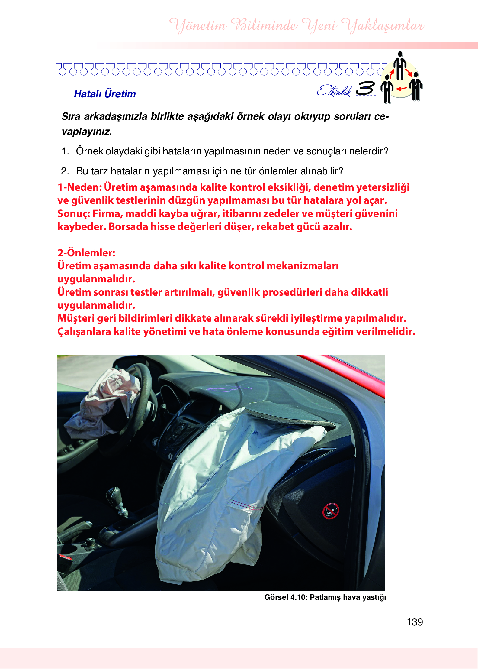 9. Sınıf Meb Yayınları Yönetim Bilimi Ders Kitabı Sayfa 139 Cevapları