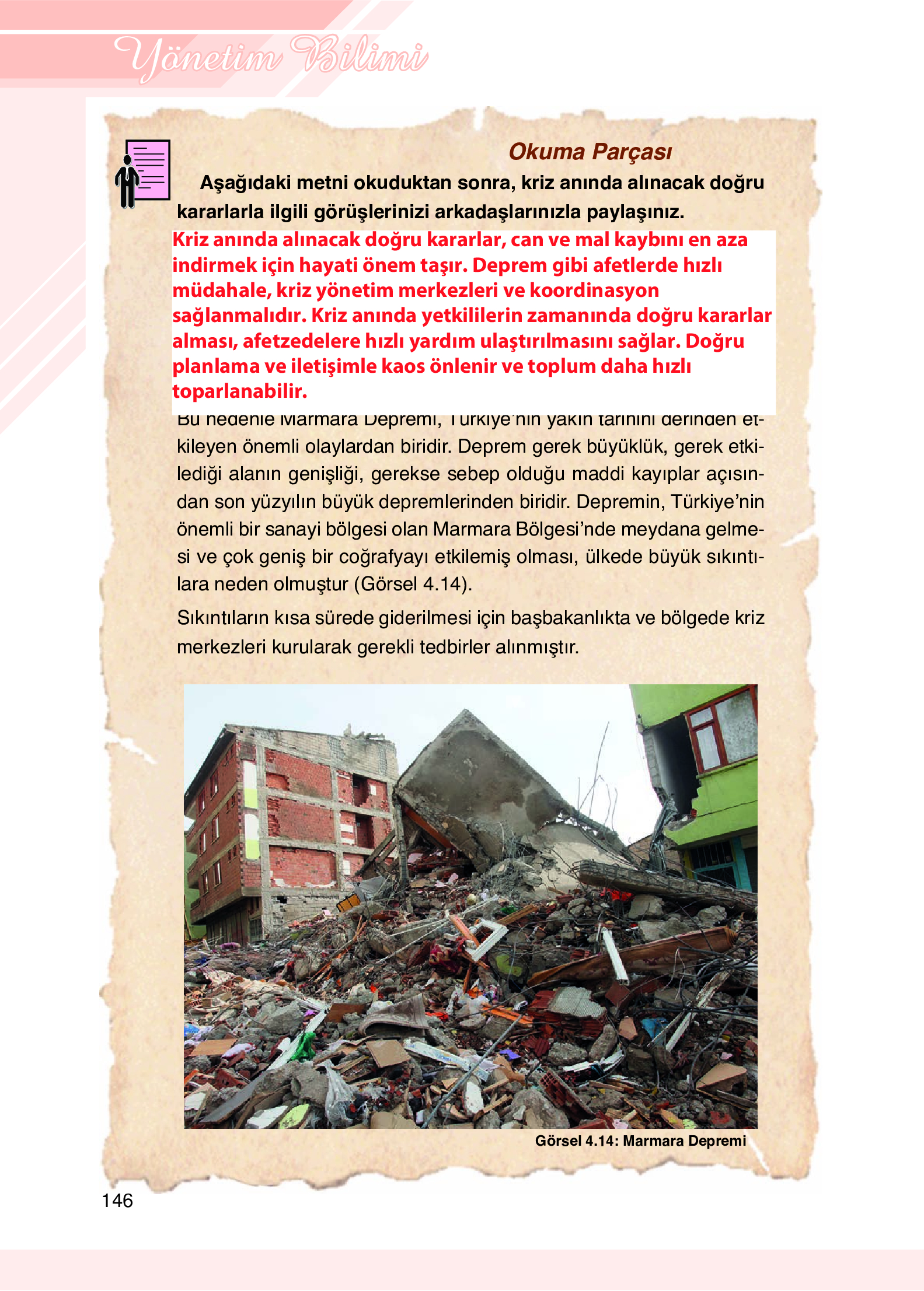 9. Sınıf Meb Yayınları Yönetim Bilimi Ders Kitabı Sayfa 146 Cevapları