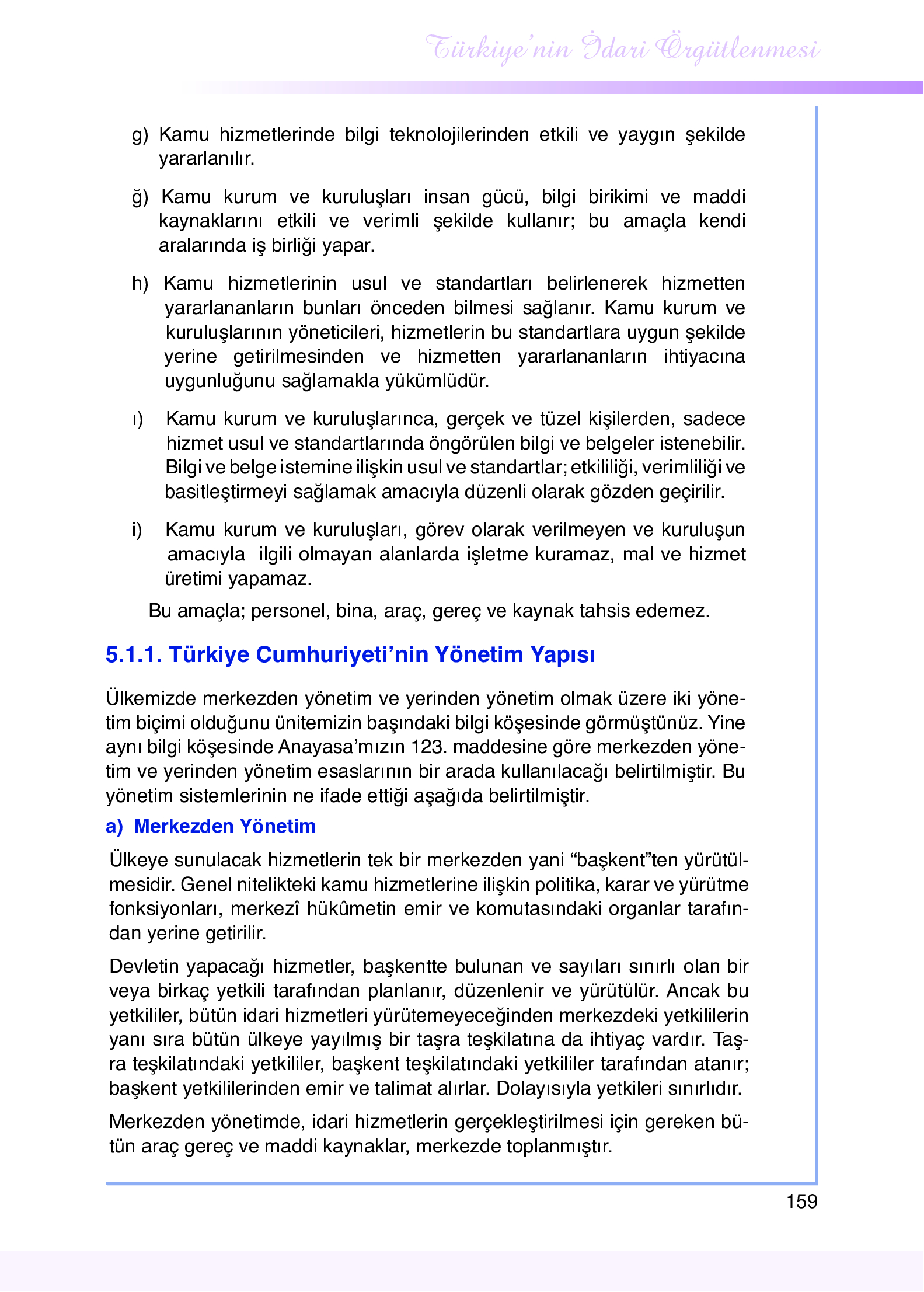 9. Sınıf Meb Yayınları Yönetim Bilimi Ders Kitabı Sayfa 159 Cevapları