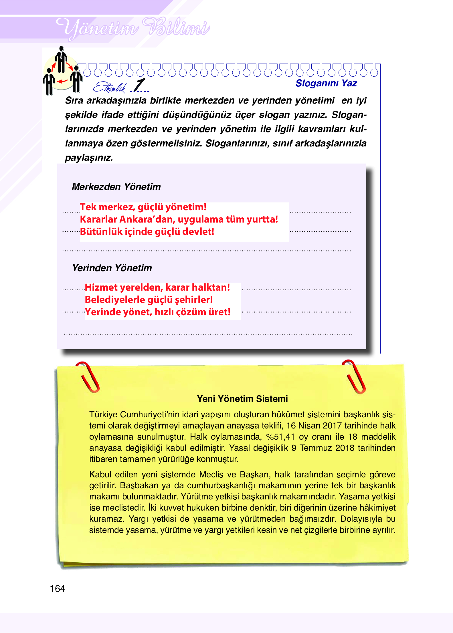 9. Sınıf Meb Yayınları Yönetim Bilimi Ders Kitabı Sayfa 164 Cevapları 9. Sınıf Meb Yayınları Yönetim Bilimi Ders Kitabı Sayfa 164 Cevapları