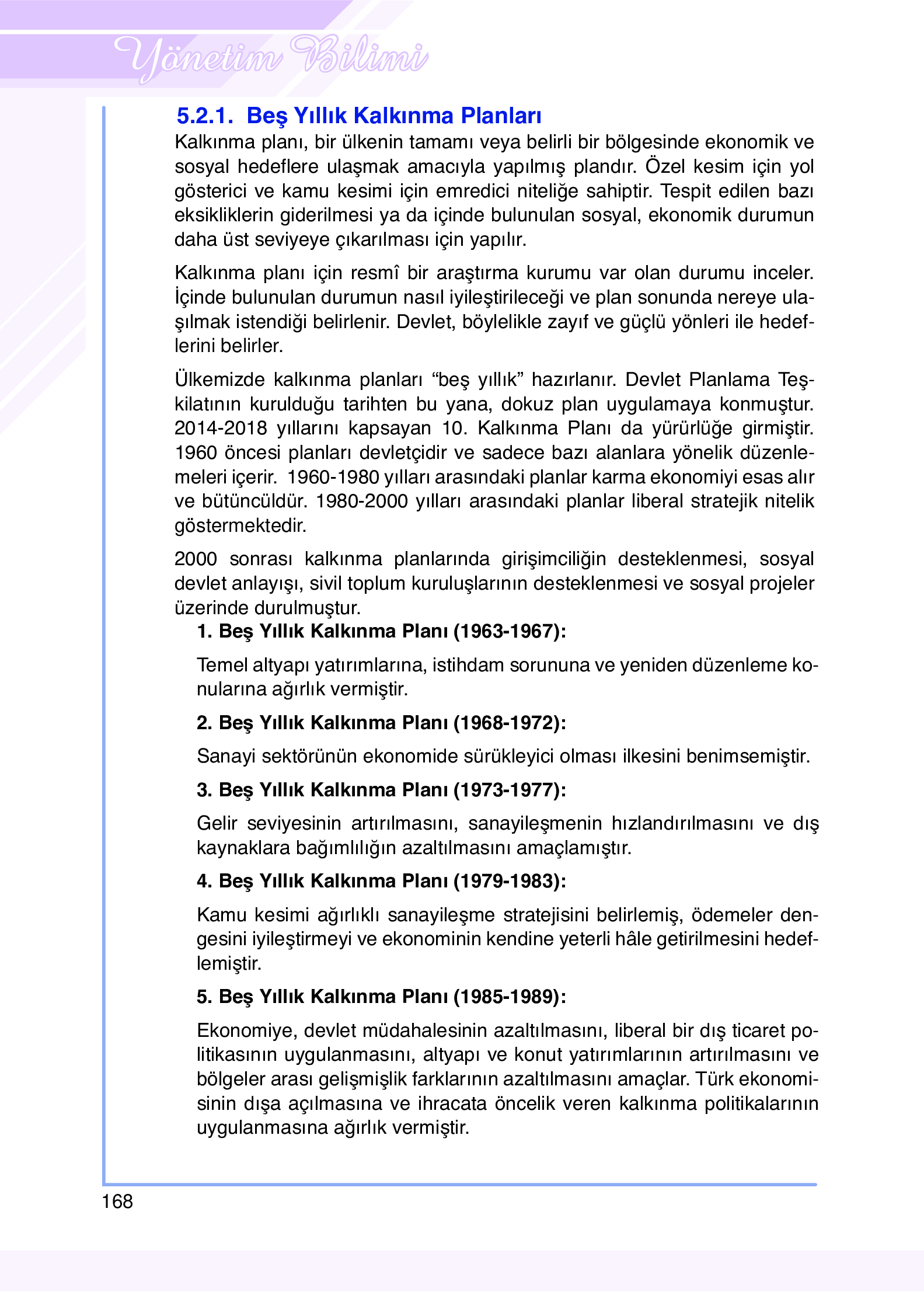 9. Sınıf Meb Yayınları Yönetim Bilimi Ders Kitabı Sayfa 168 Cevapları
