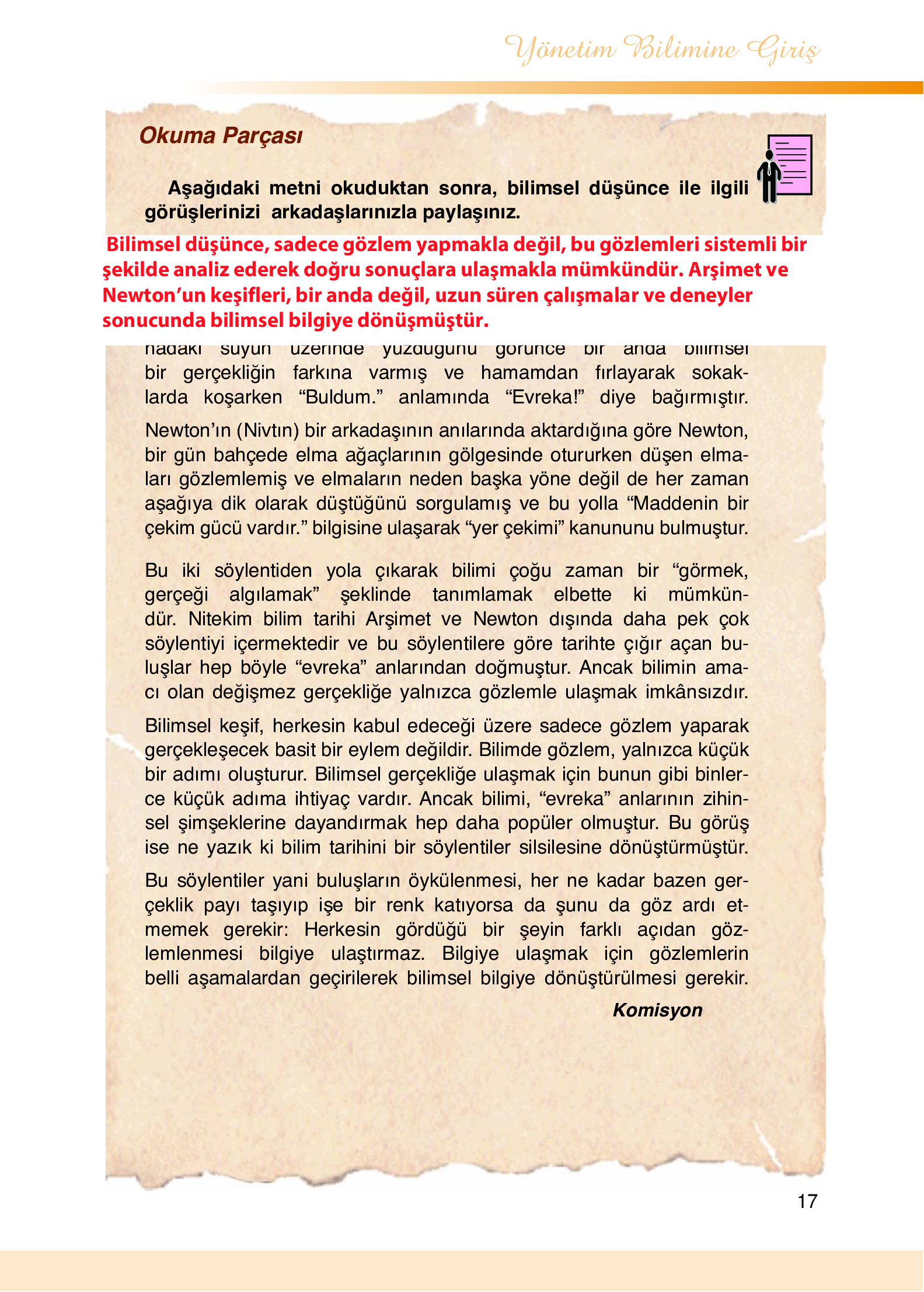 9. Sınıf Meb Yayınları Yönetim Bilimi Ders Kitabı Sayfa 17 Cevapları 9. Sınıf Meb Yayınları Yönetim Bilimi Ders Kitabı Sayfa 17 Cevapları