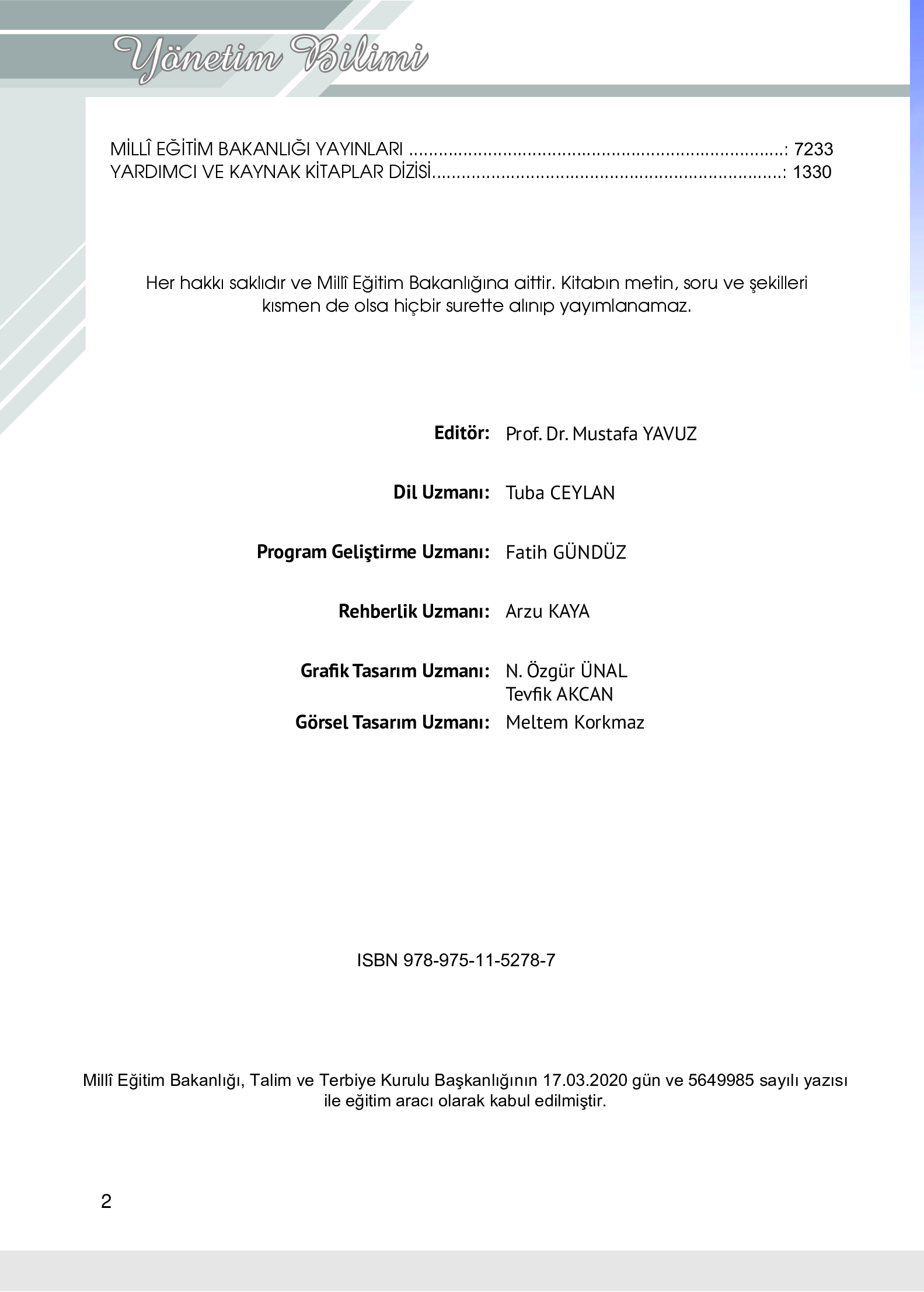 9. Sınıf Meb Yayınları Yönetim Bilimi Ders Kitabı Sayfa 2 Cevapları