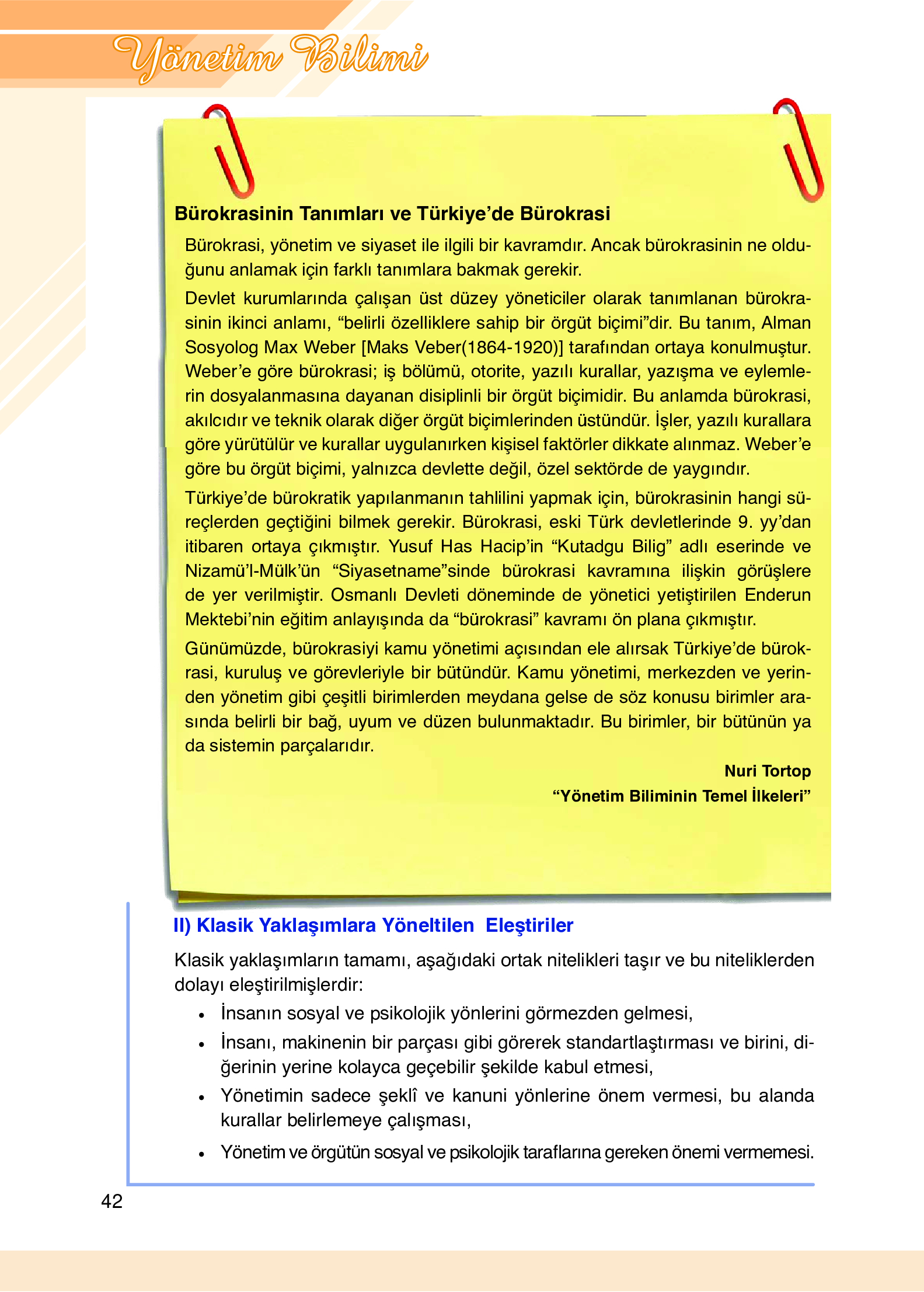 9. Sınıf Meb Yayınları Yönetim Bilimi Ders Kitabı Sayfa 42 Cevapları