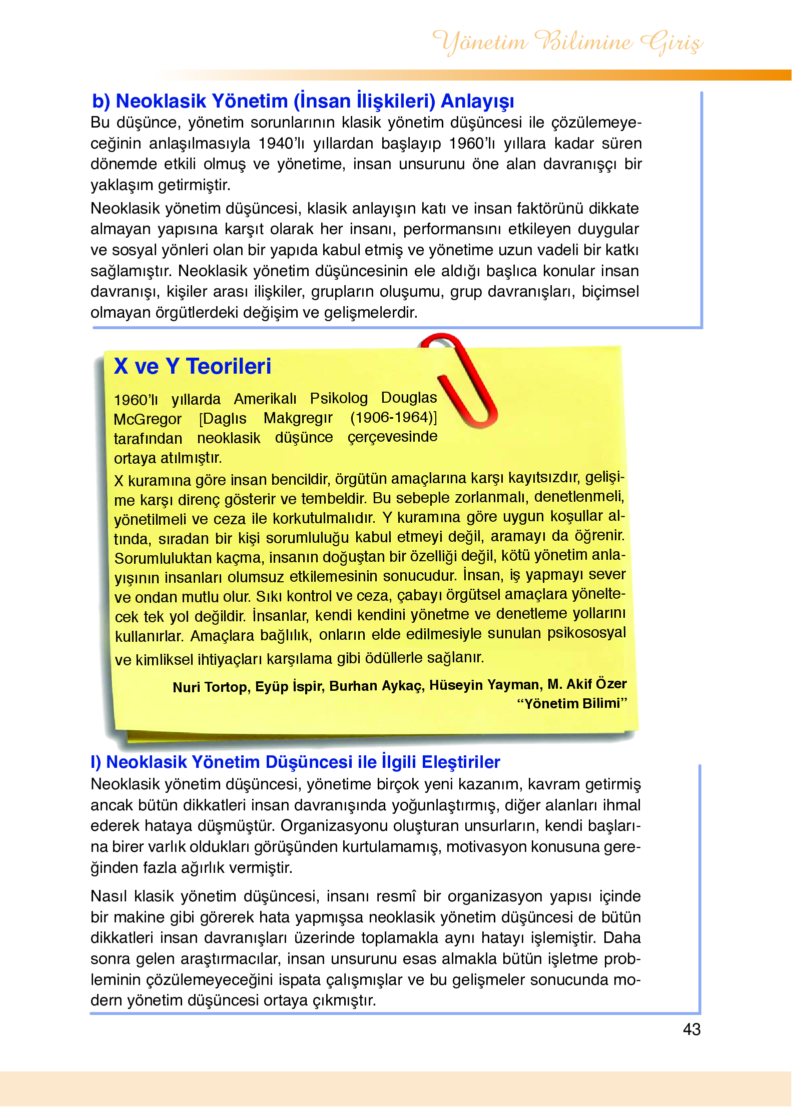9. Sınıf Meb Yayınları Yönetim Bilimi Ders Kitabı Sayfa 43 Cevapları 9. Sınıf Meb Yayınları Yönetim Bilimi Ders Kitabı Sayfa 43 Cevapları