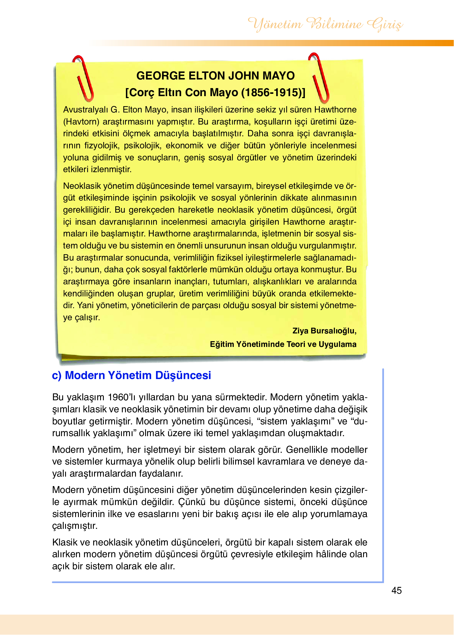 9. Sınıf Meb Yayınları Yönetim Bilimi Ders Kitabı Sayfa 45 Cevapları 9. Sınıf Meb Yayınları Yönetim Bilimi Ders Kitabı Sayfa 45 Cevapları
