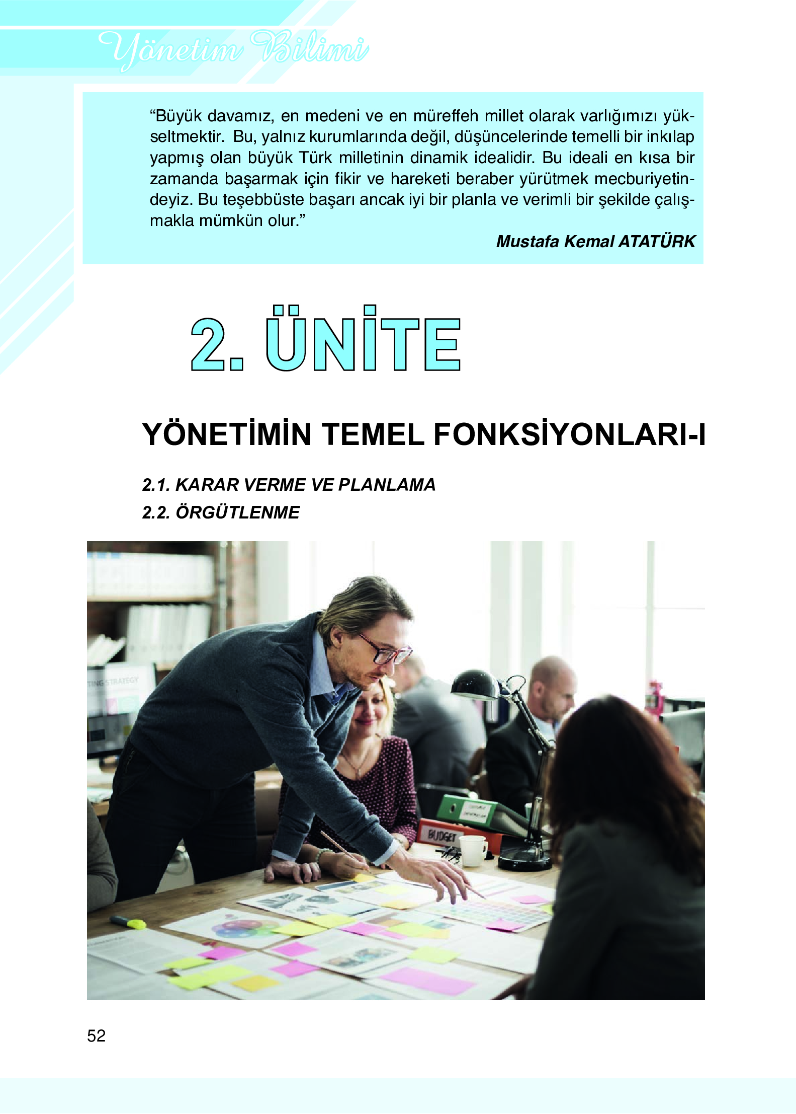 9. Sınıf Meb Yayınları Yönetim Bilimi Ders Kitabı Sayfa 52 Cevapları