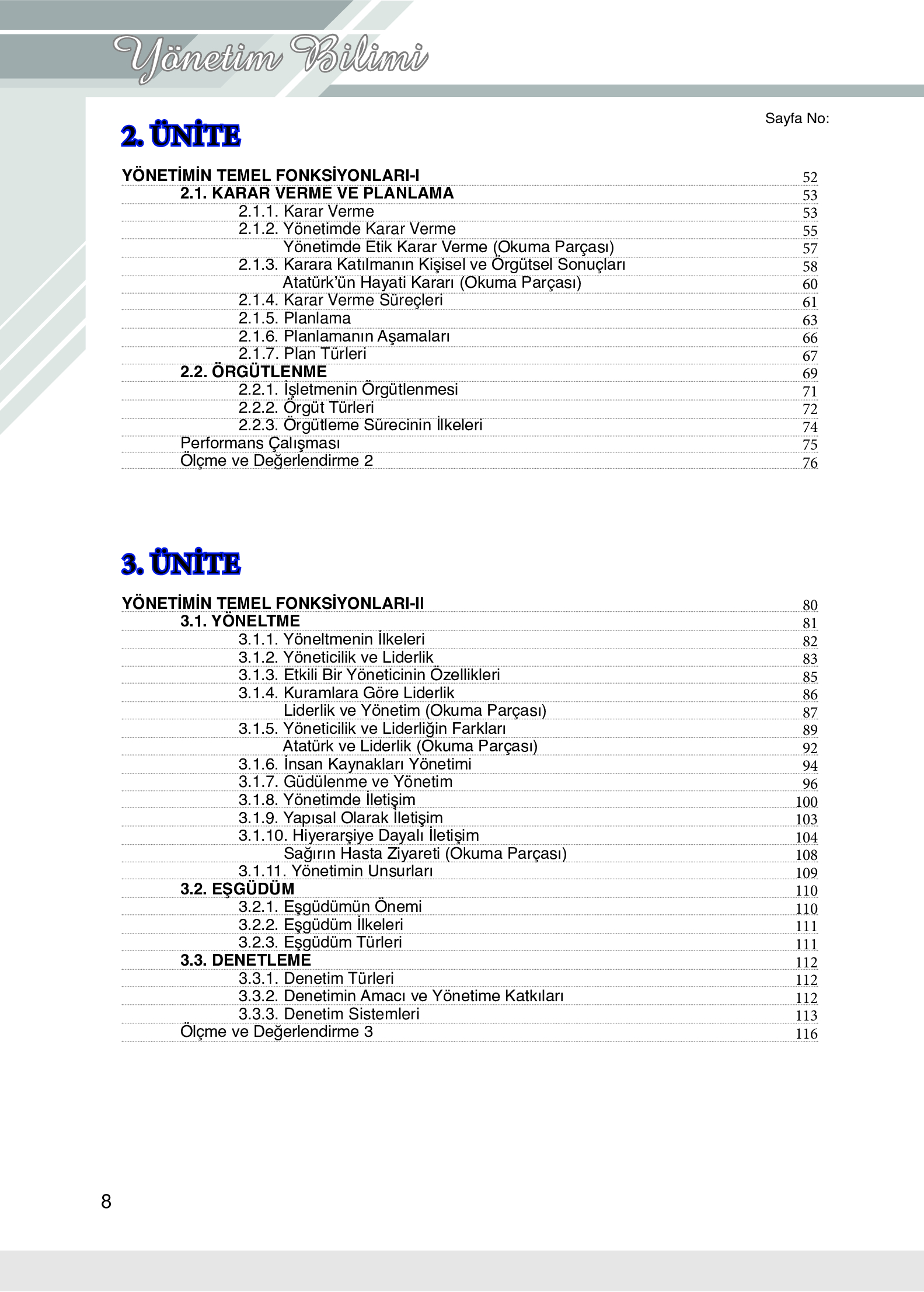 9. Sınıf Meb Yayınları Yönetim Bilimi Ders Kitabı Sayfa 8 Cevapları