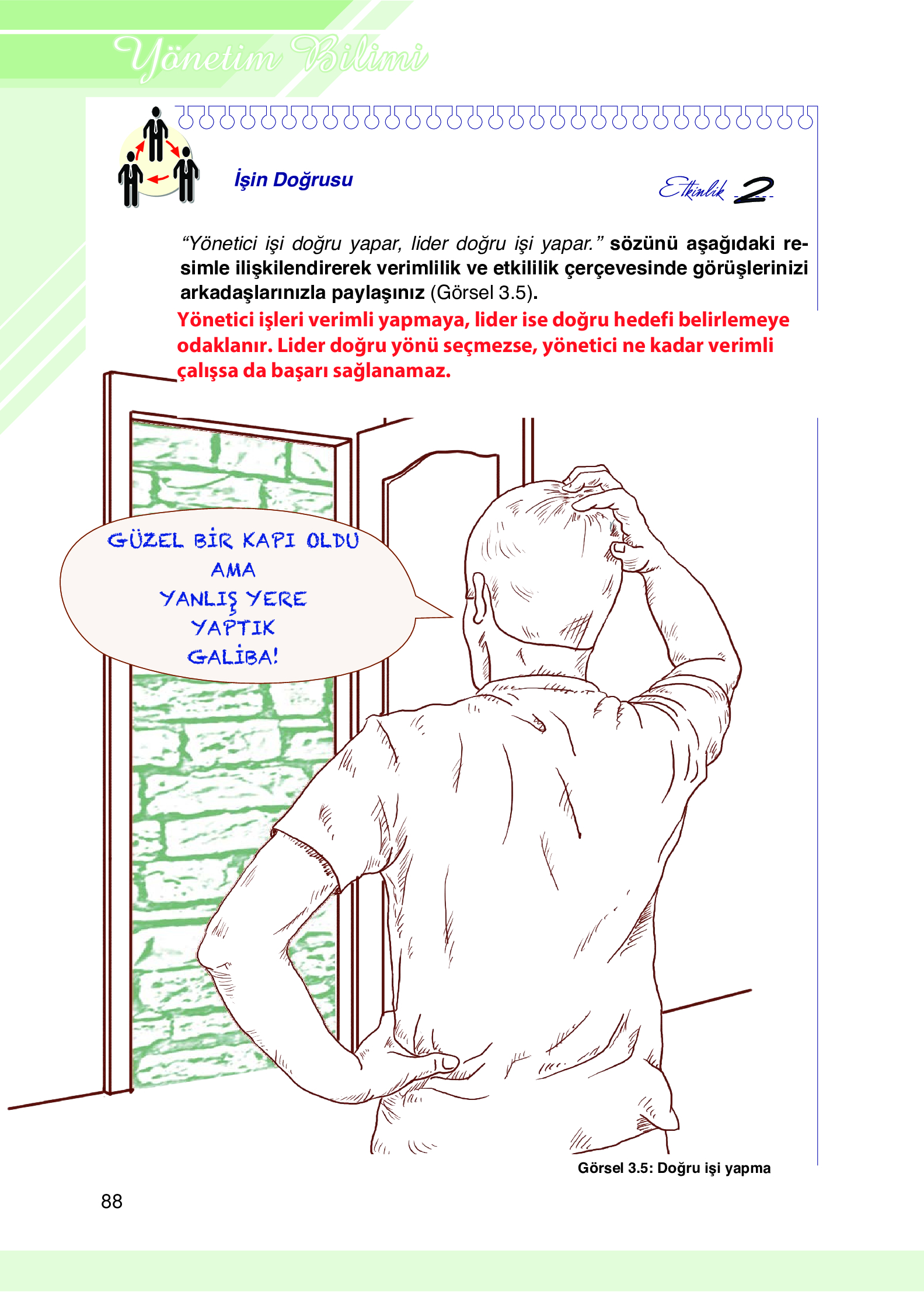 9. Sınıf Meb Yayınları Yönetim Bilimi Ders Kitabı Sayfa 88 Cevapları