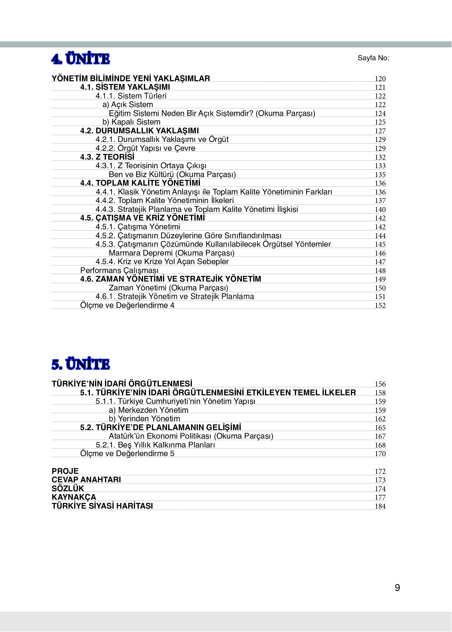 9. Sınıf Meb Yayınları Yönetim Bilimi Ders Kitabı Sayfa 9 Cevapları