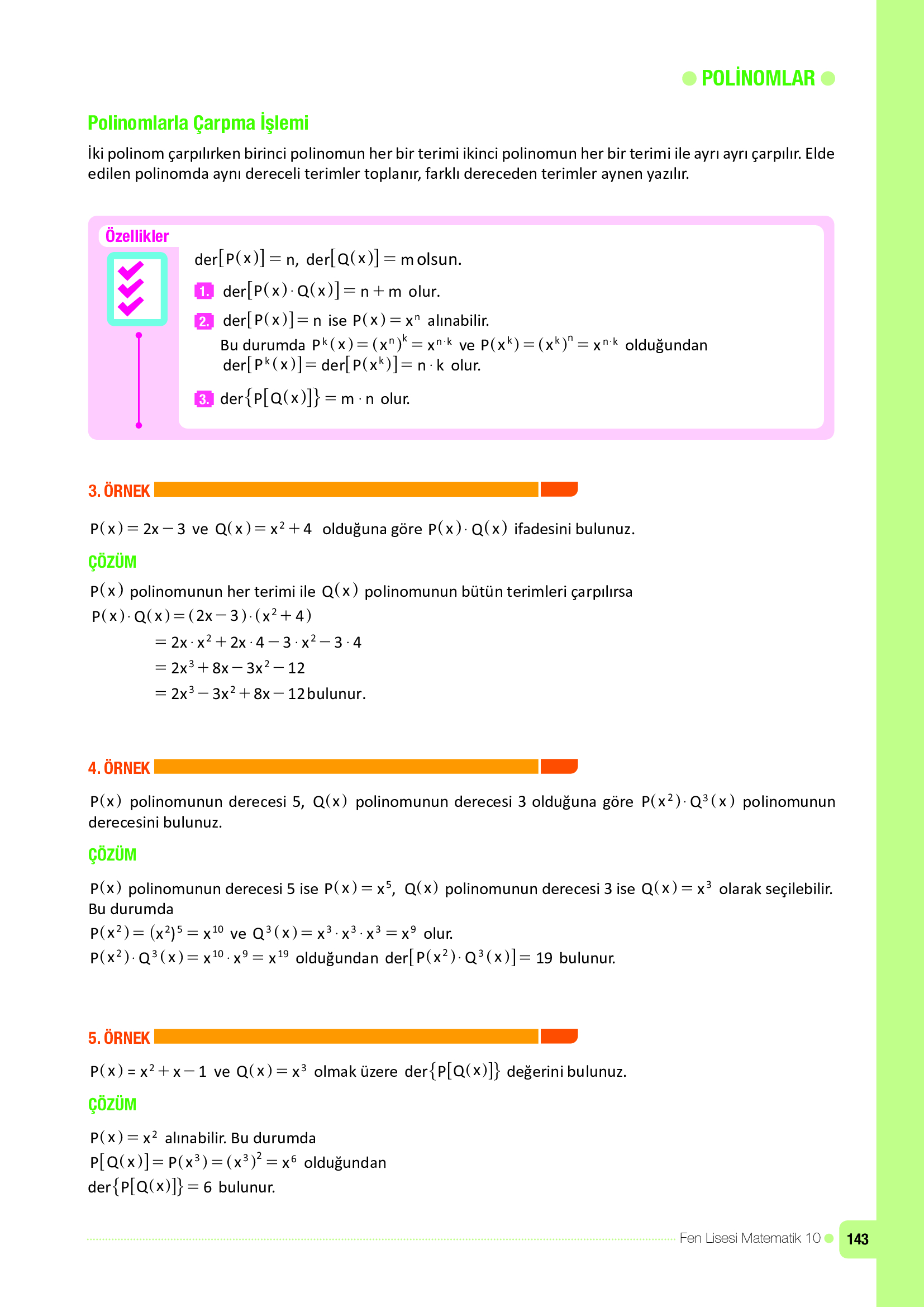 10. Sınıf Meb Yayınları Fen Lisesi Matematik Ders Kitabı Sayfa 143 Cevapları