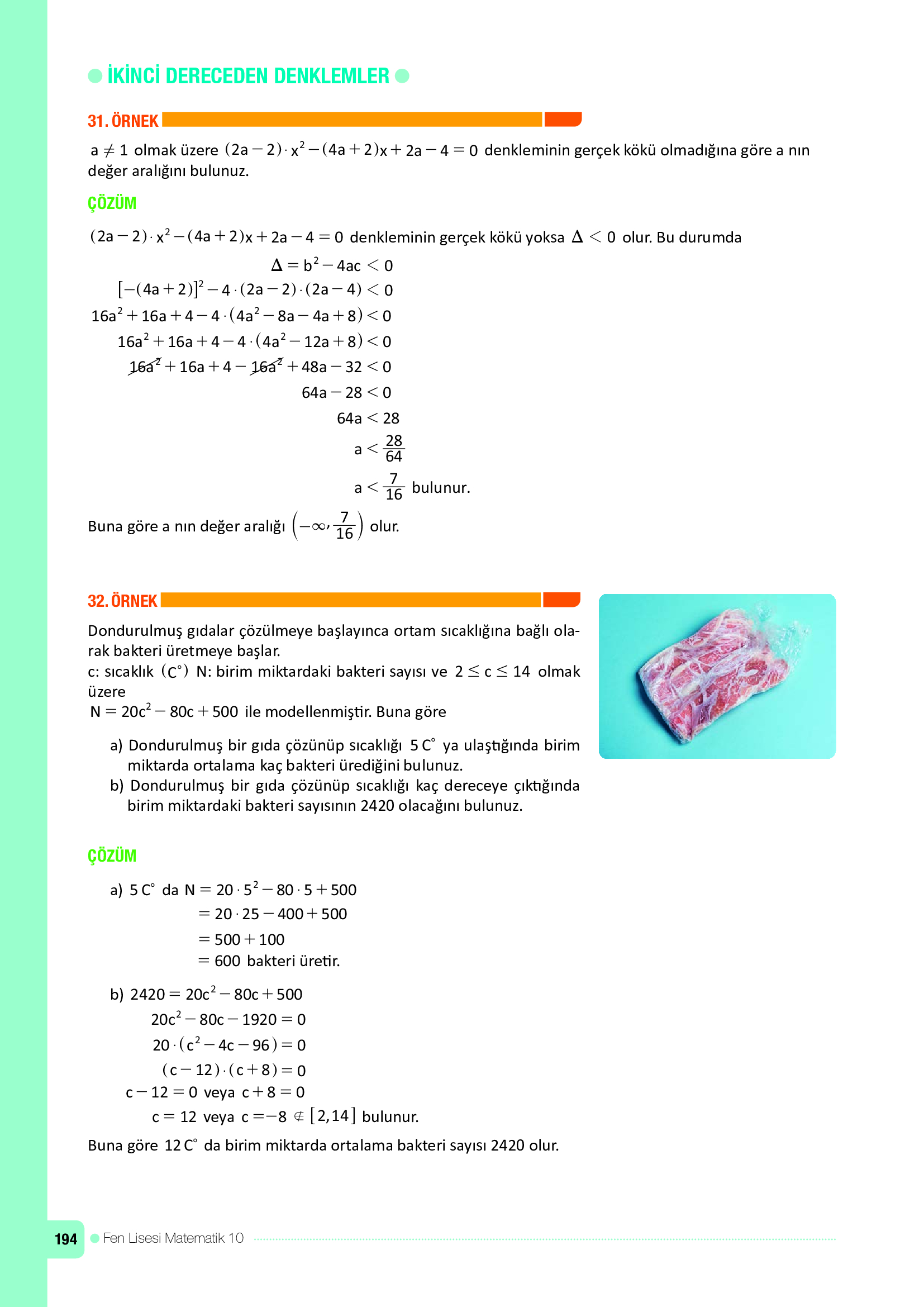 10. Sınıf Meb Yayınları Fen Lisesi Matematik Ders Kitabı Sayfa 194 Cevapları