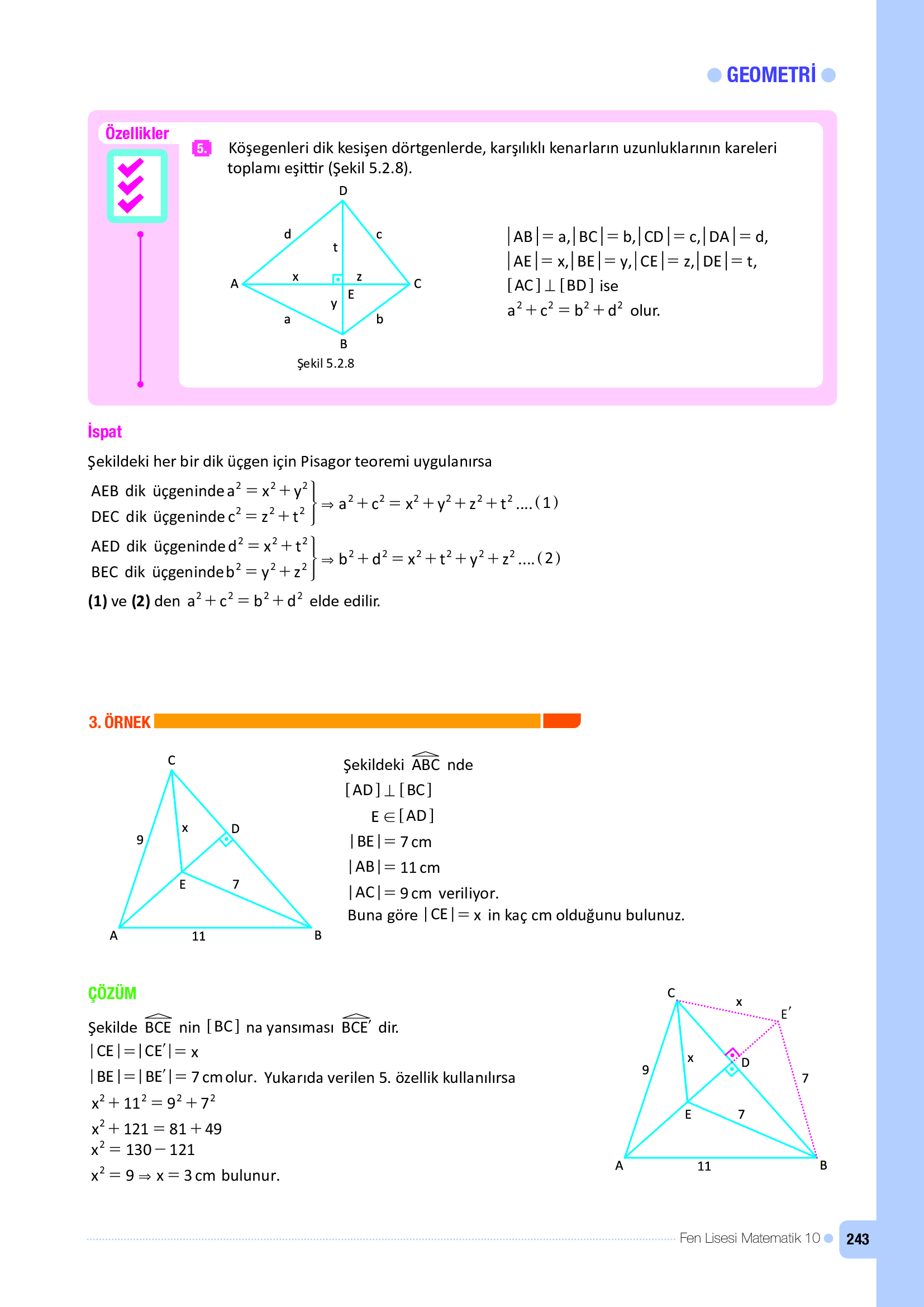 10. Sınıf Meb Yayınları Fen Lisesi Matematik Ders Kitabı Sayfa 243 Cevapları