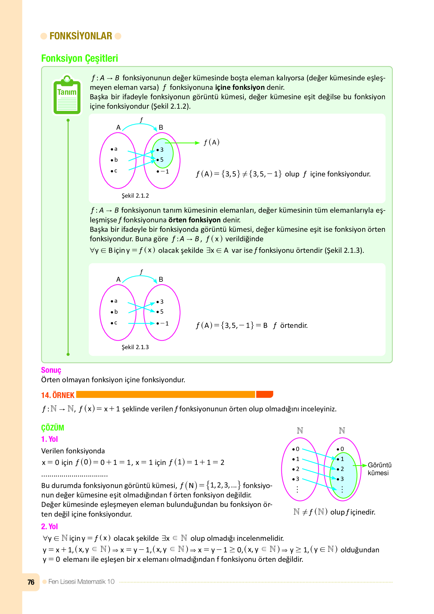 10. Sınıf Meb Yayınları Fen Lisesi Matematik Ders Kitabı Sayfa 76 Cevapları