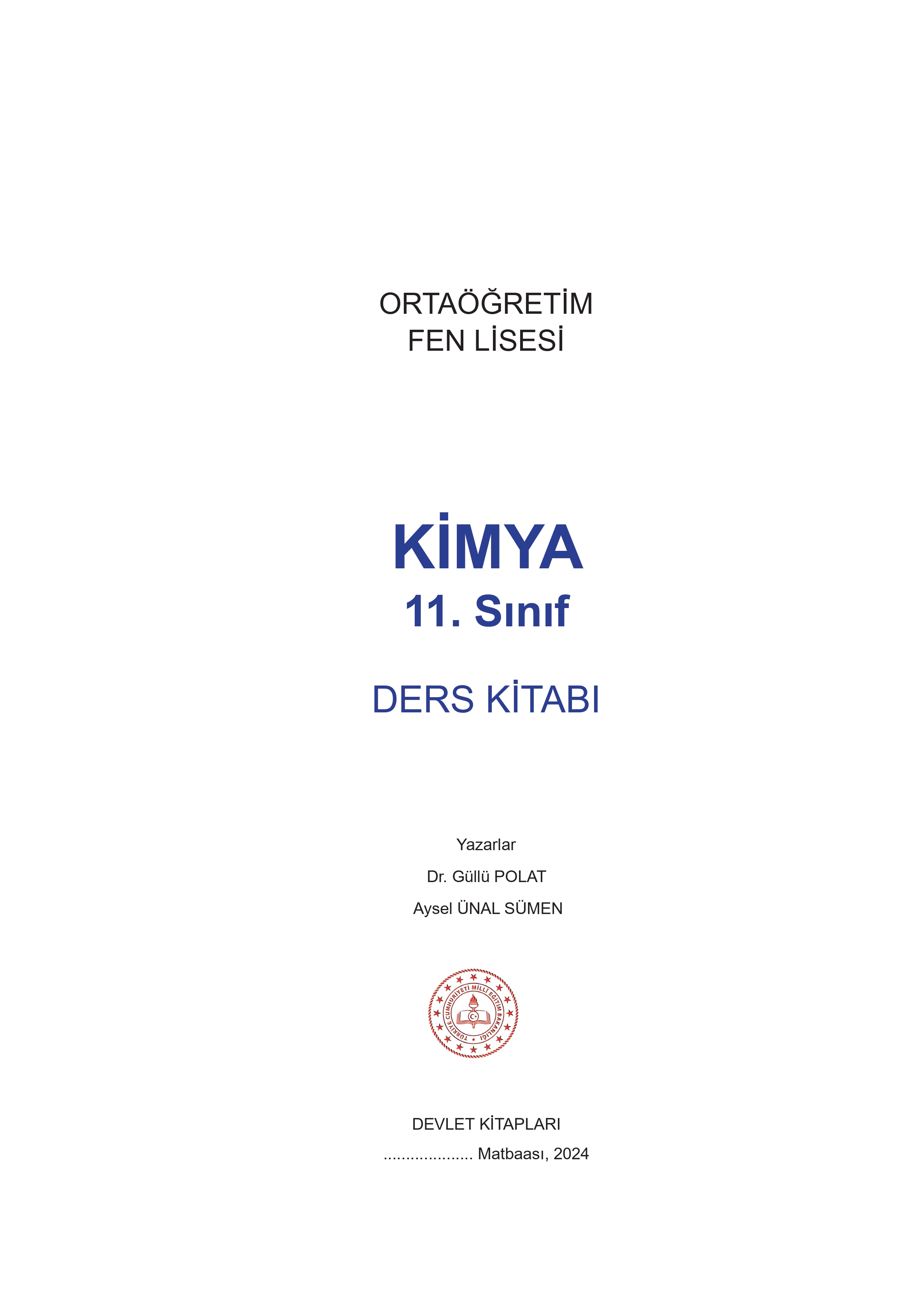 11. Sınıf Meb Yayınları Fen Lisesi Kimya Ders Kitabı Sayfa 1 Cevapları