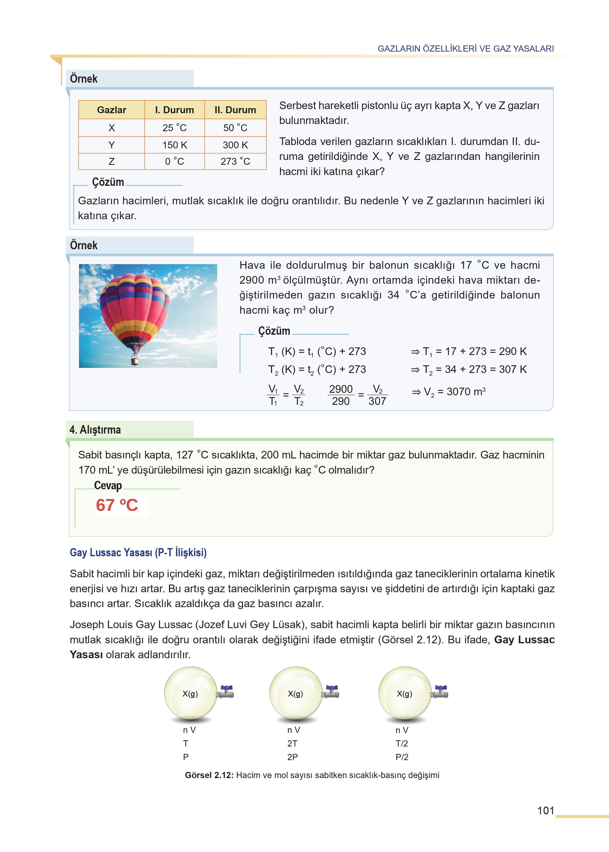 11. Sınıf Meb Yayınları Fen Lisesi Kimya Ders Kitabı Sayfa 101 Cevapları