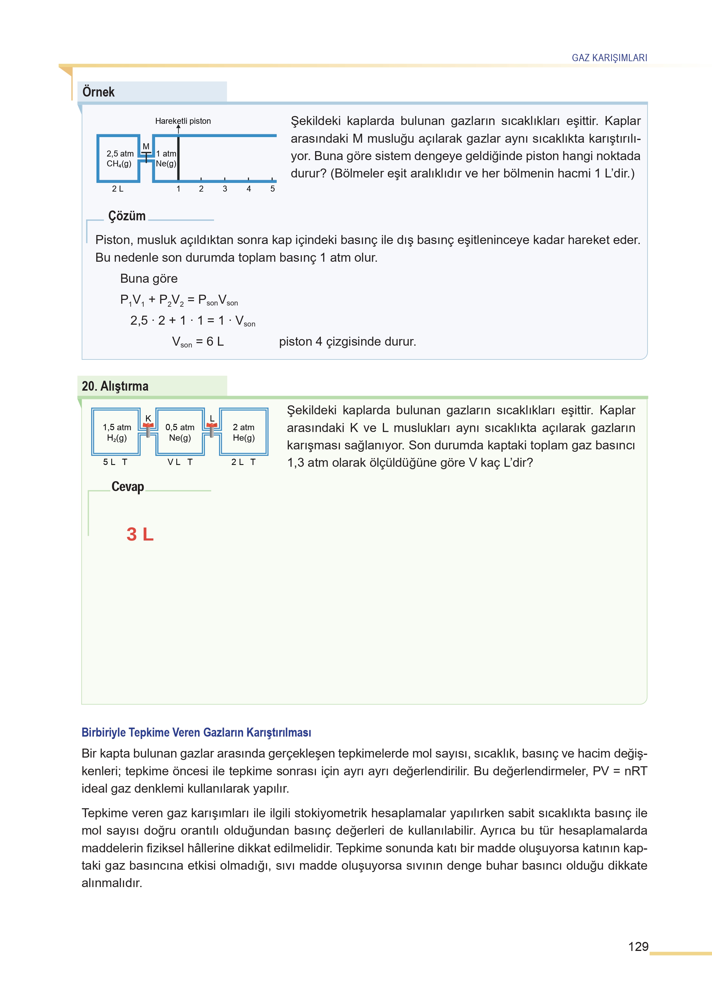 11. Sınıf Meb Yayınları Fen Lisesi Kimya Ders Kitabı Sayfa 129 Cevapları 11. Sınıf Meb Yayınları Fen Lisesi Kimya Ders Kitabı Sayfa 129 Cevapları