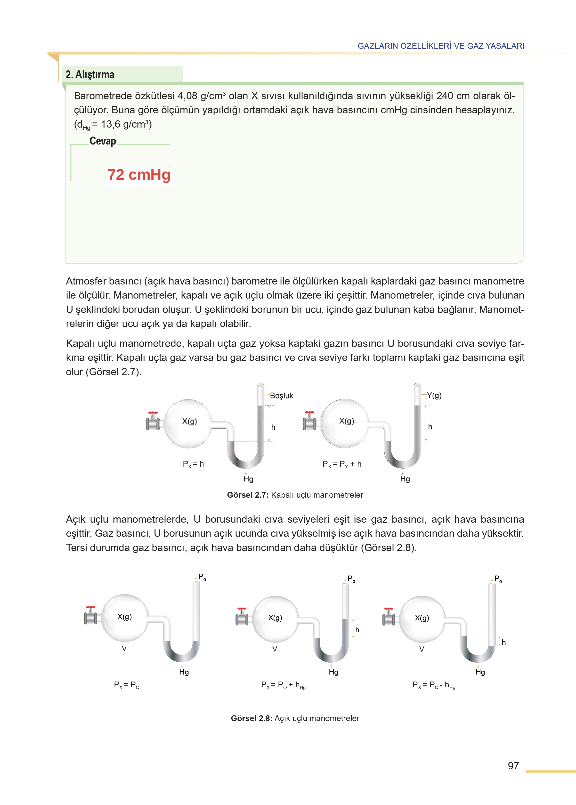 11. Sınıf Meb Yayınları Fen Lisesi Kimya Ders Kitabı Sayfa 97 Cevapları