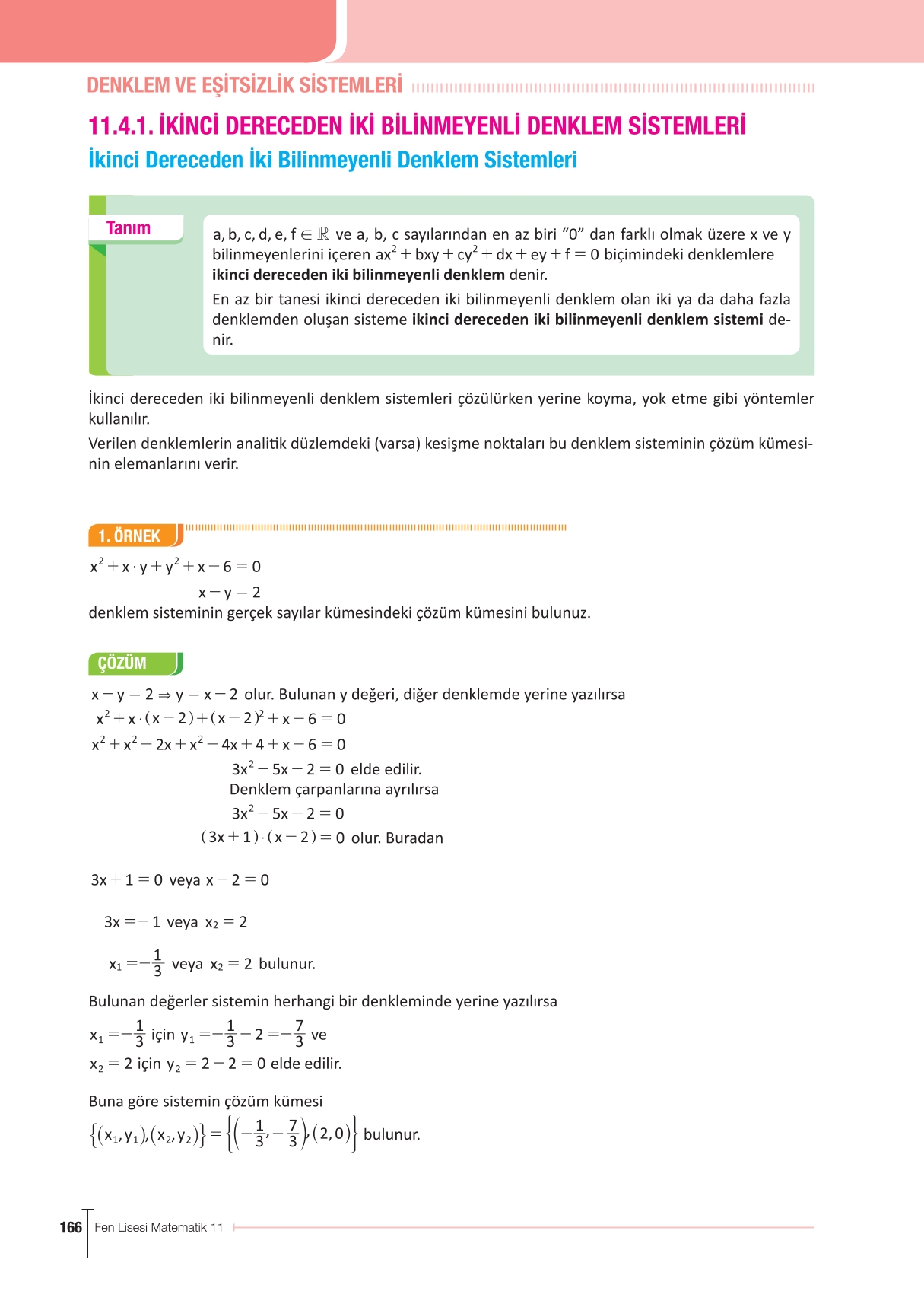 11. Sınıf Meb Yayınları Fen Lisesi Matematik Ders Kitabı Sayfa 166 Cevapları 11. Sınıf Meb Yayınları Fen Lisesi Matematik Ders Kitabı Sayfa 166 Cevapları