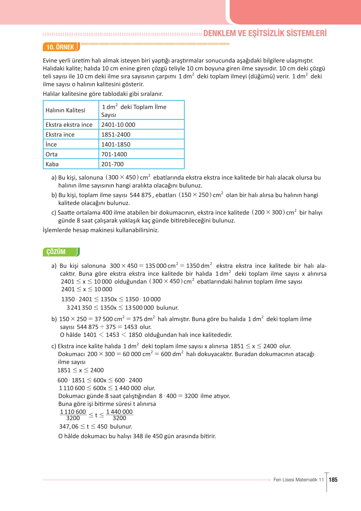 11. Sınıf Meb Yayınları Fen Lisesi Matematik Ders Kitabı Sayfa 185 Cevapları 11. Sınıf Meb Yayınları Fen Lisesi Matematik Ders Kitabı Sayfa 185 Cevapları