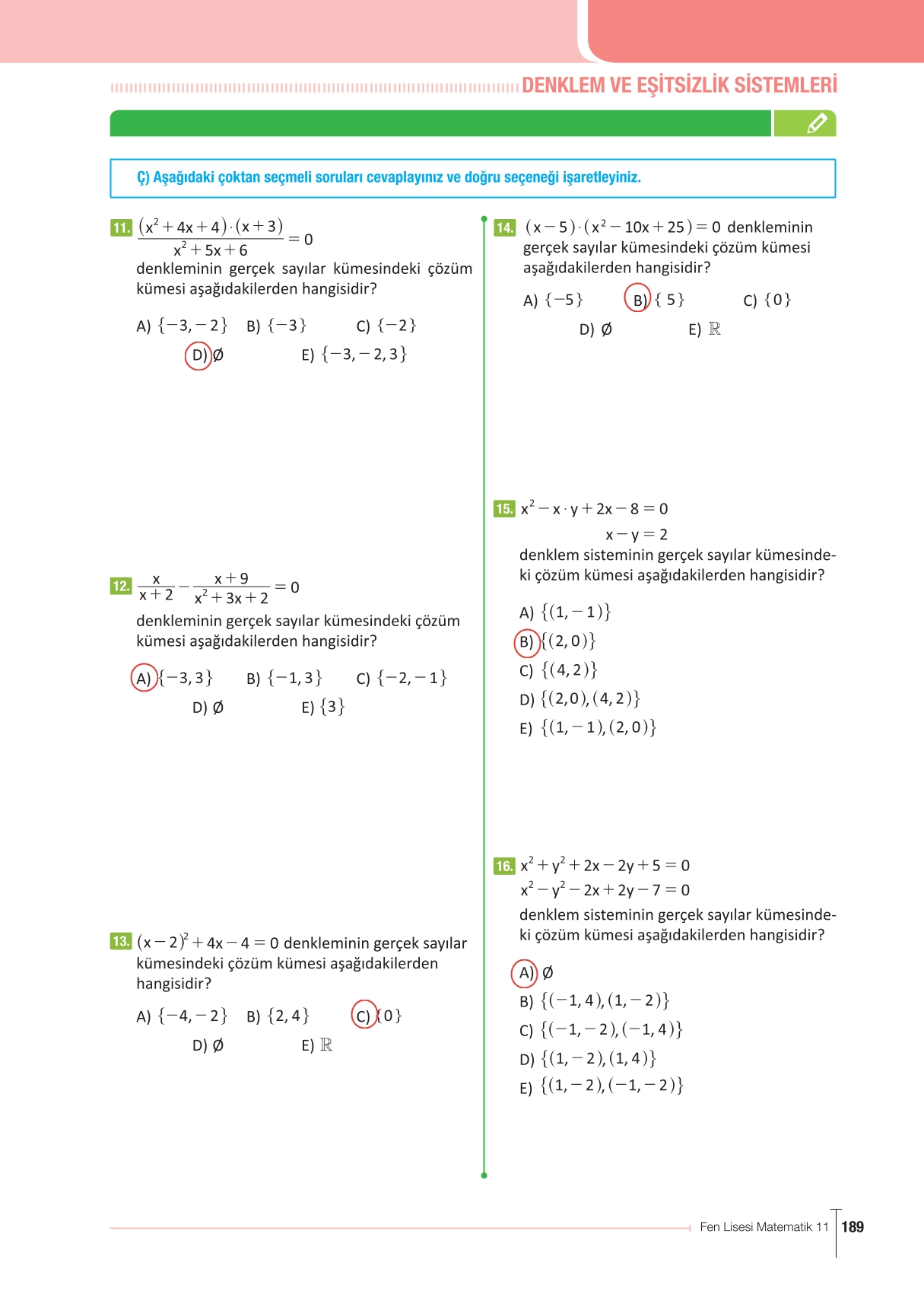 11. Sınıf Meb Yayınları Fen Lisesi Matematik Ders Kitabı Sayfa 189 Cevapları 11. Sınıf Meb Yayınları Fen Lisesi Matematik Ders Kitabı Sayfa 189 Cevapları