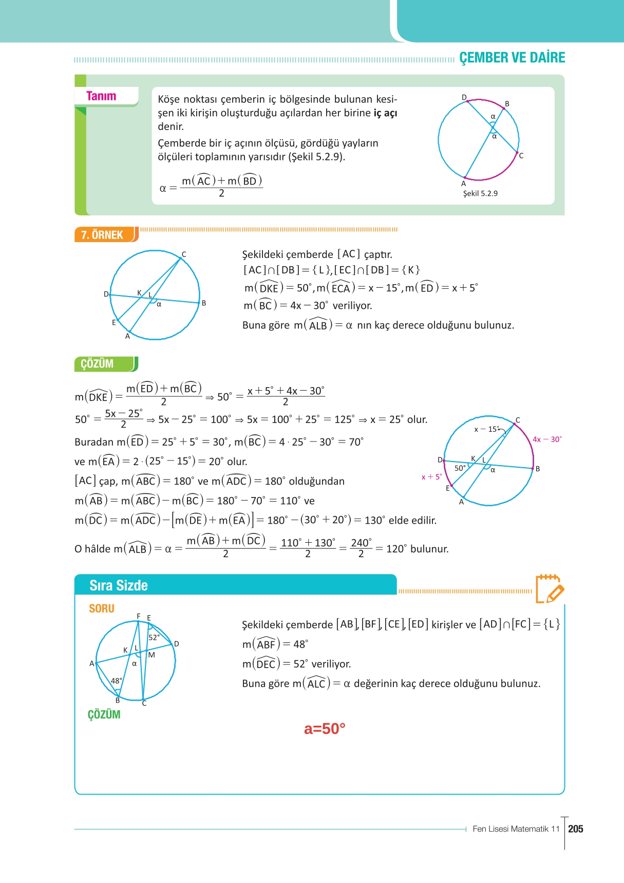 11. Sınıf Meb Yayınları Fen Lisesi Matematik Ders Kitabı Sayfa 205 Cevapları 11. Sınıf Meb Yayınları Fen Lisesi Matematik Ders Kitabı Sayfa 205 Cevapları