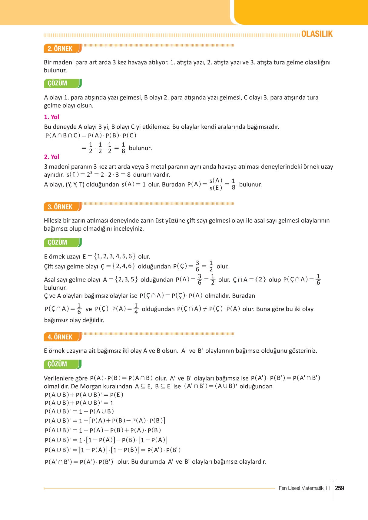 11. Sınıf Meb Yayınları Fen Lisesi Matematik Ders Kitabı Sayfa 259 Cevapları 11. Sınıf Meb Yayınları Fen Lisesi Matematik Ders Kitabı Sayfa 259 Cevapları