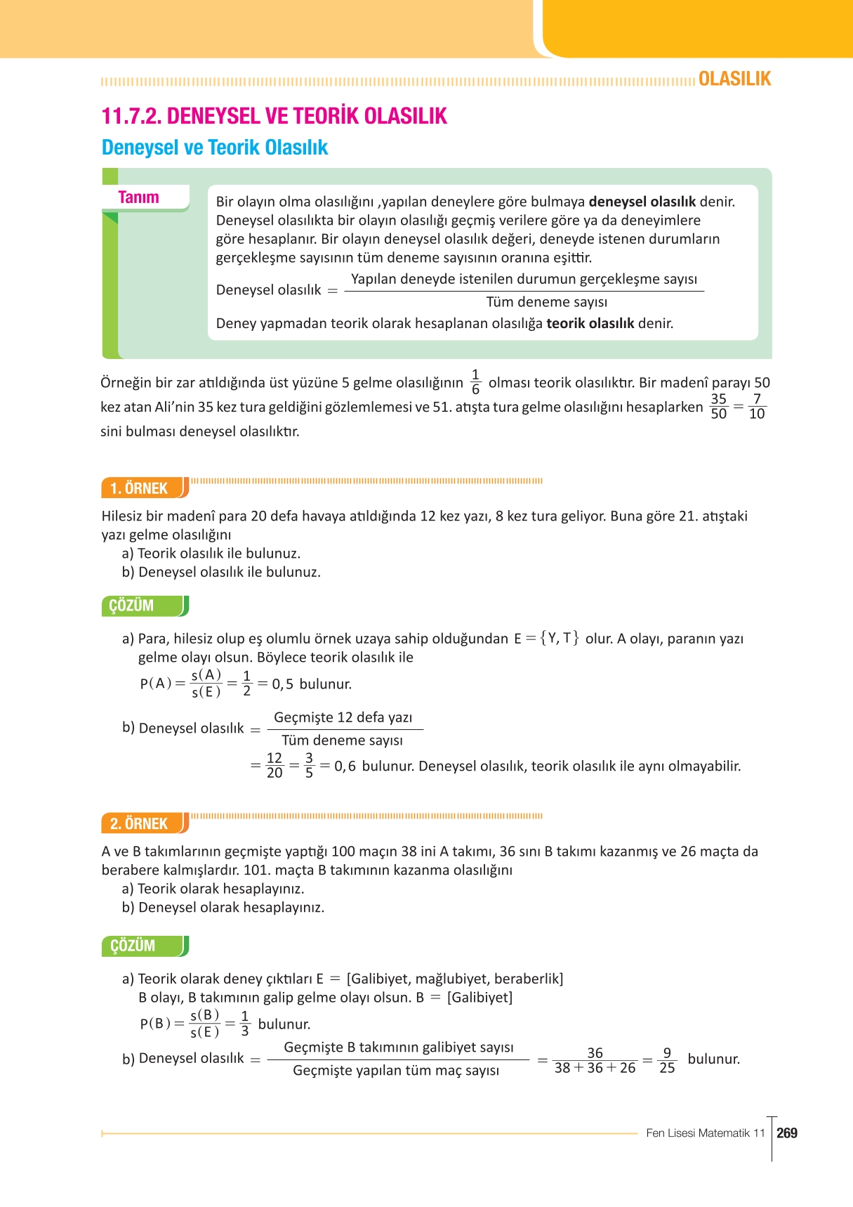11. Sınıf Meb Yayınları Fen Lisesi Matematik Ders Kitabı Sayfa 269 Cevapları 11. Sınıf Meb Yayınları Fen Lisesi Matematik Ders Kitabı Sayfa 269 Cevapları