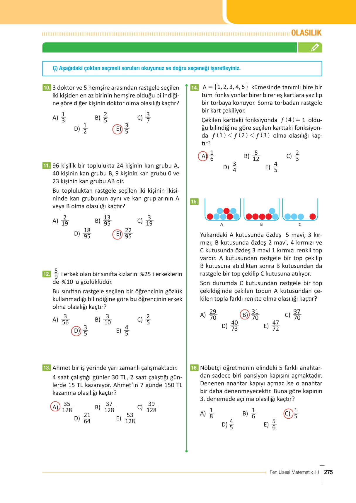 11. Sınıf Meb Yayınları Fen Lisesi Matematik Ders Kitabı Sayfa 275 Cevapları 11. Sınıf Meb Yayınları Fen Lisesi Matematik Ders Kitabı Sayfa 275 Cevapları