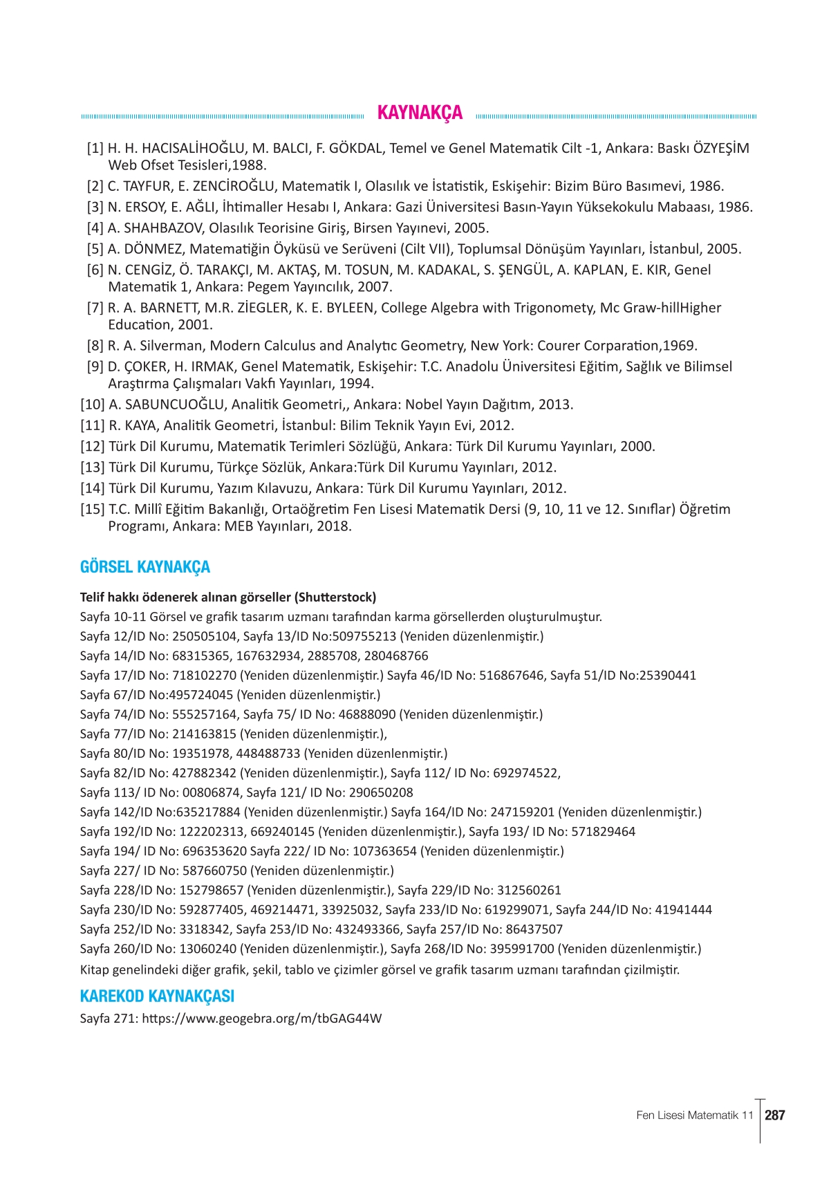 11. Sınıf Meb Yayınları Fen Lisesi Matematik Ders Kitabı Sayfa 287 Cevapları 11. Sınıf Meb Yayınları Fen Lisesi Matematik Ders Kitabı Sayfa 287 Cevapları